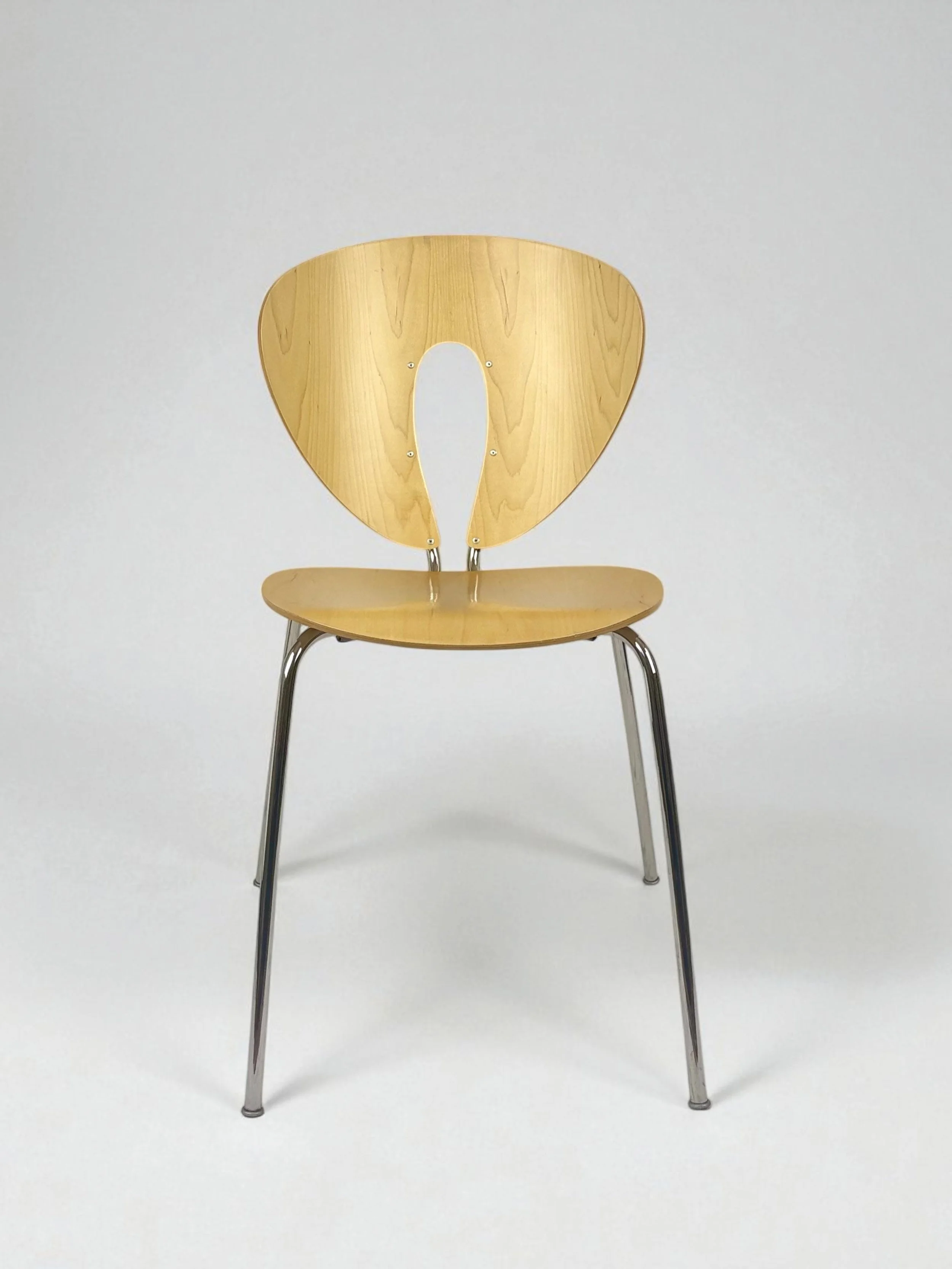 STUA Globus Chairs in Oak and Chromed Steel