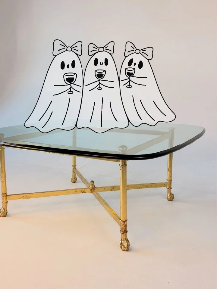 Hollywood Regency Brass-Plated Claw Foot Glass Coffee Table