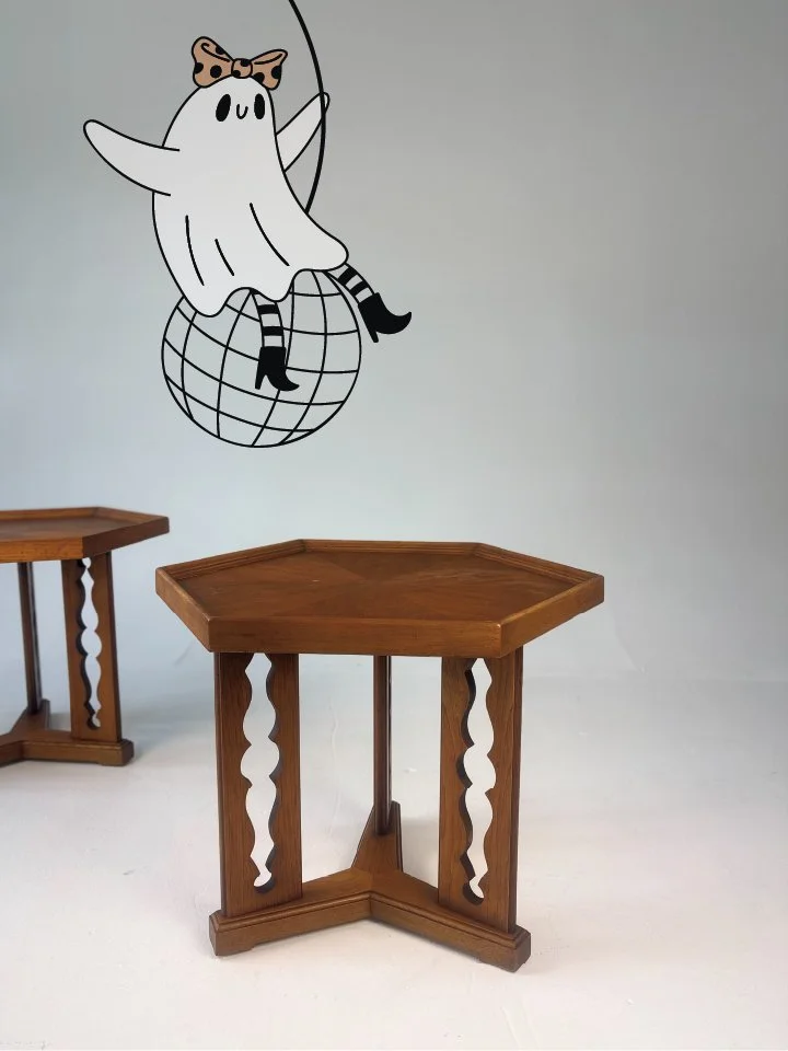 Pair of Drexel "Esperanto" Hexagonal Side Tables