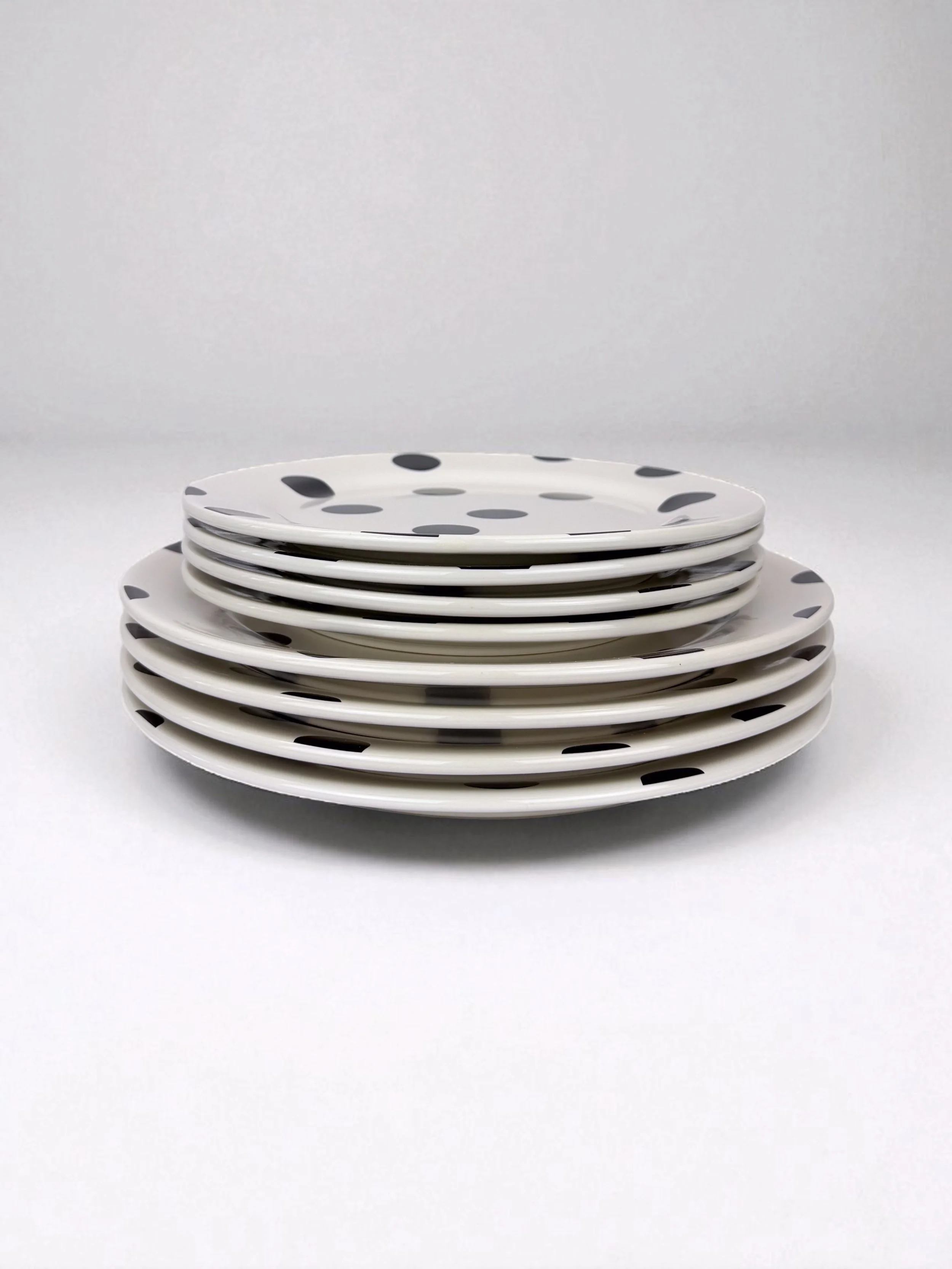 Image of Kate Spade Black and White Deco Dot Plates