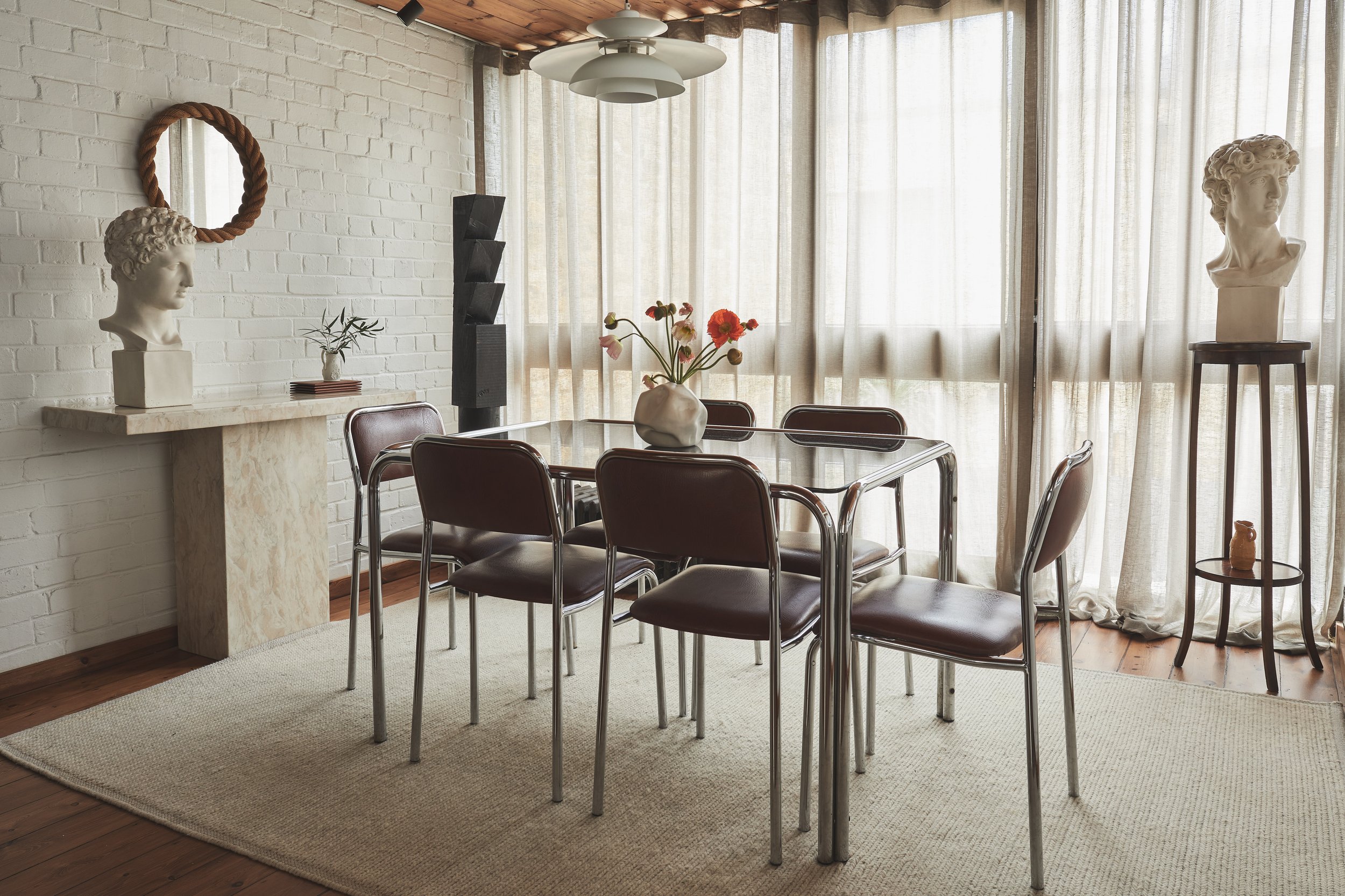 Dreamy Mid-Century Modern Dining Room with Marble & Chrome Accents02.jpg