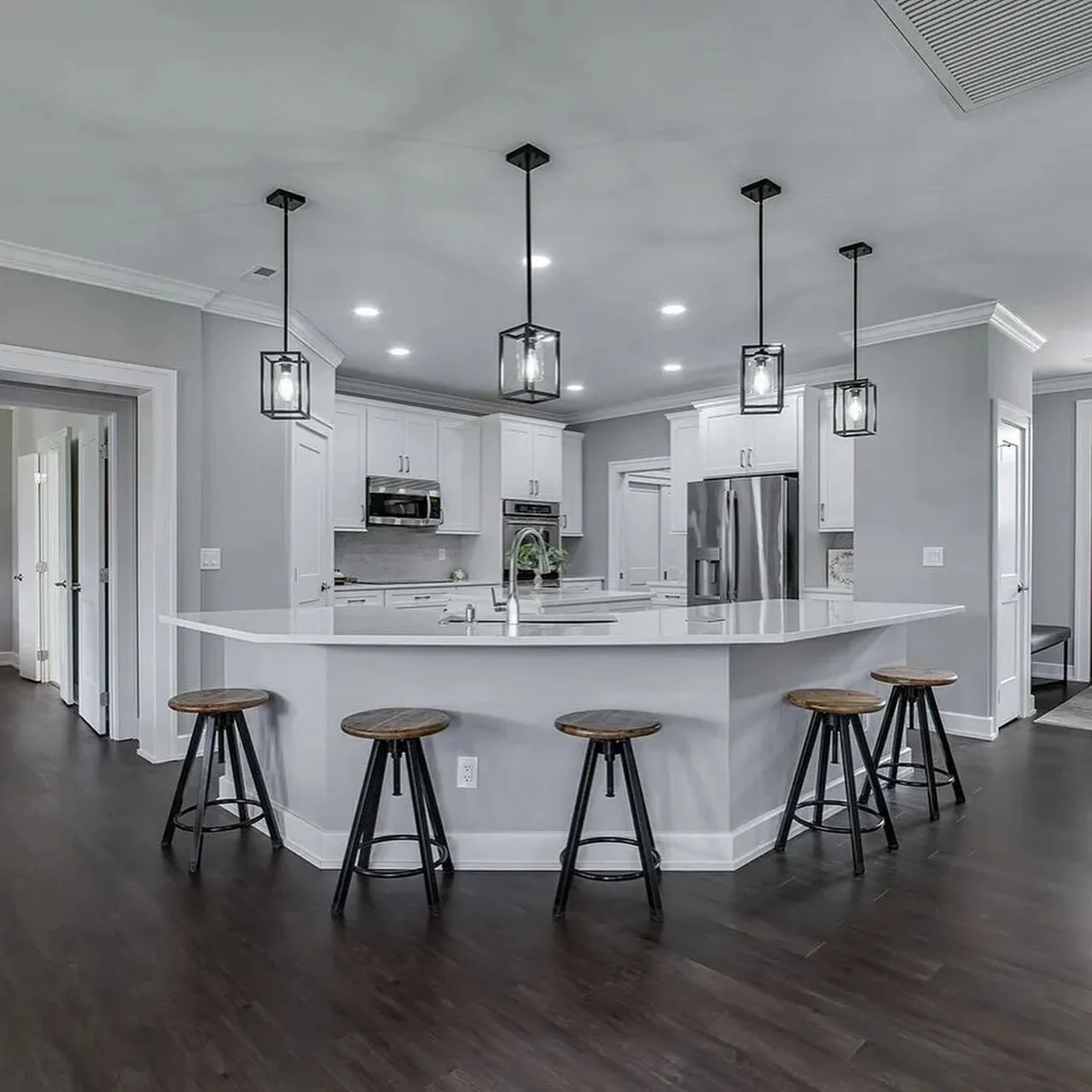 This is a beautiful kitchen, bathroom and laundry space I did a while back. I love how this kitchen turned out, it feels so bright and open!! #kitchendesign #bathroomremodel #laundryroommakeover. &bull; Contact me at (865)-368-9021