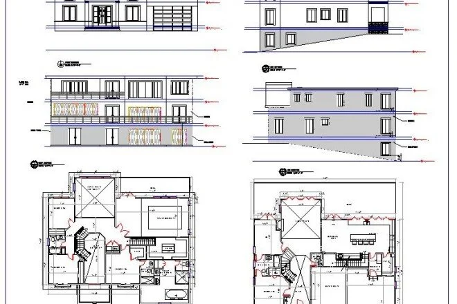 Architectural and permit drawings prepared by Toronto General Contractors Inc. for custom home project.