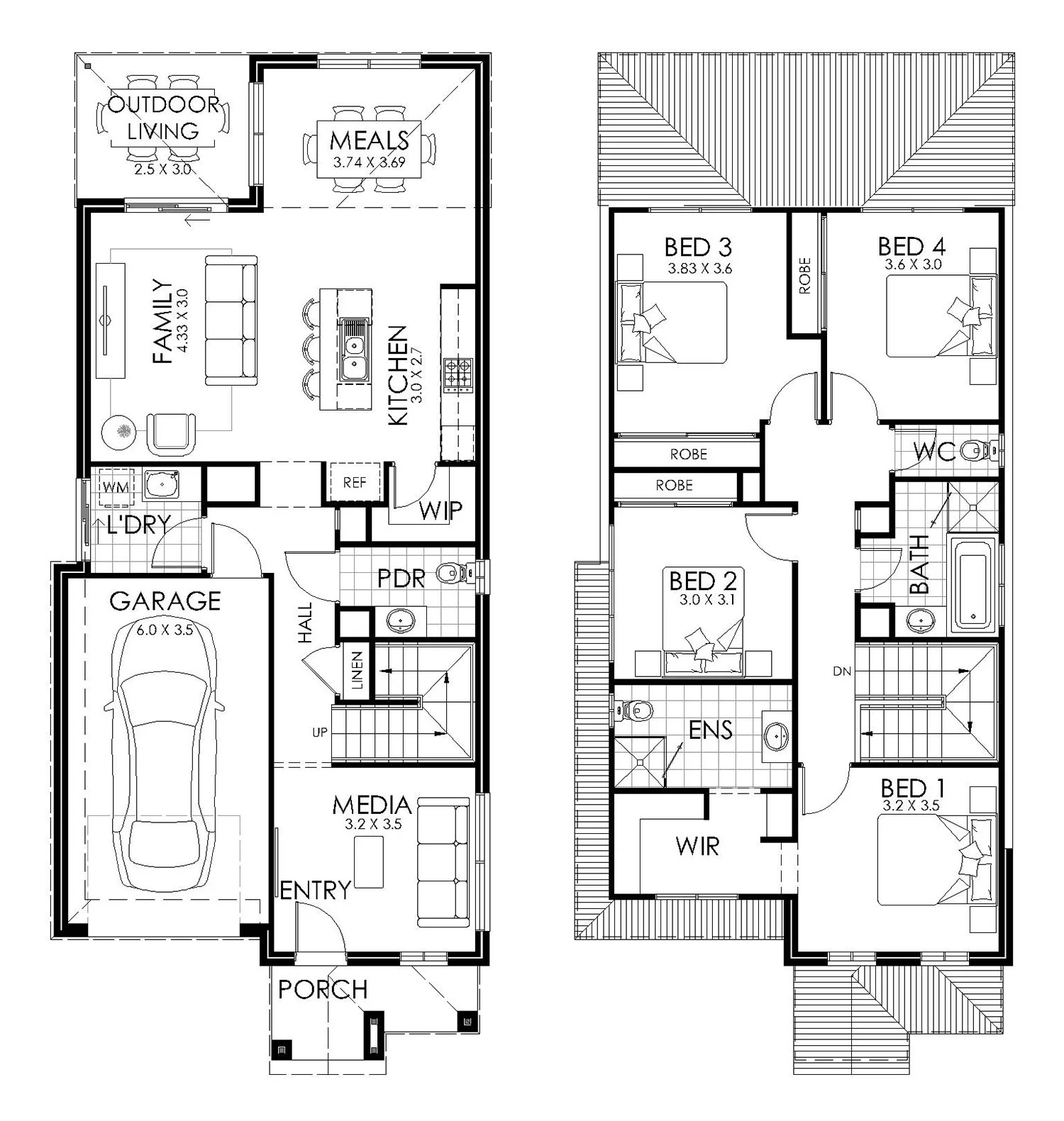 25' x 56' Dual Occupancy & Duplex Project Custom Home Design & Build - Orebro (Left)