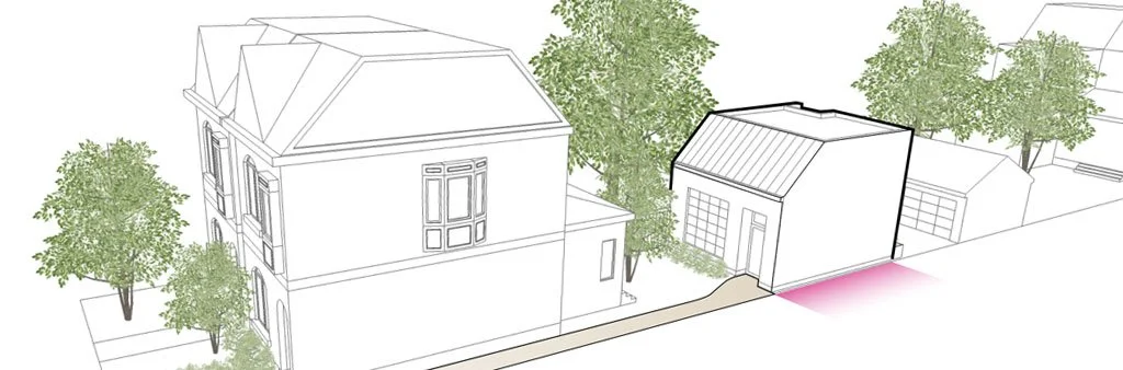 Modern laneway house in Toronto with two-storey design and private entrance