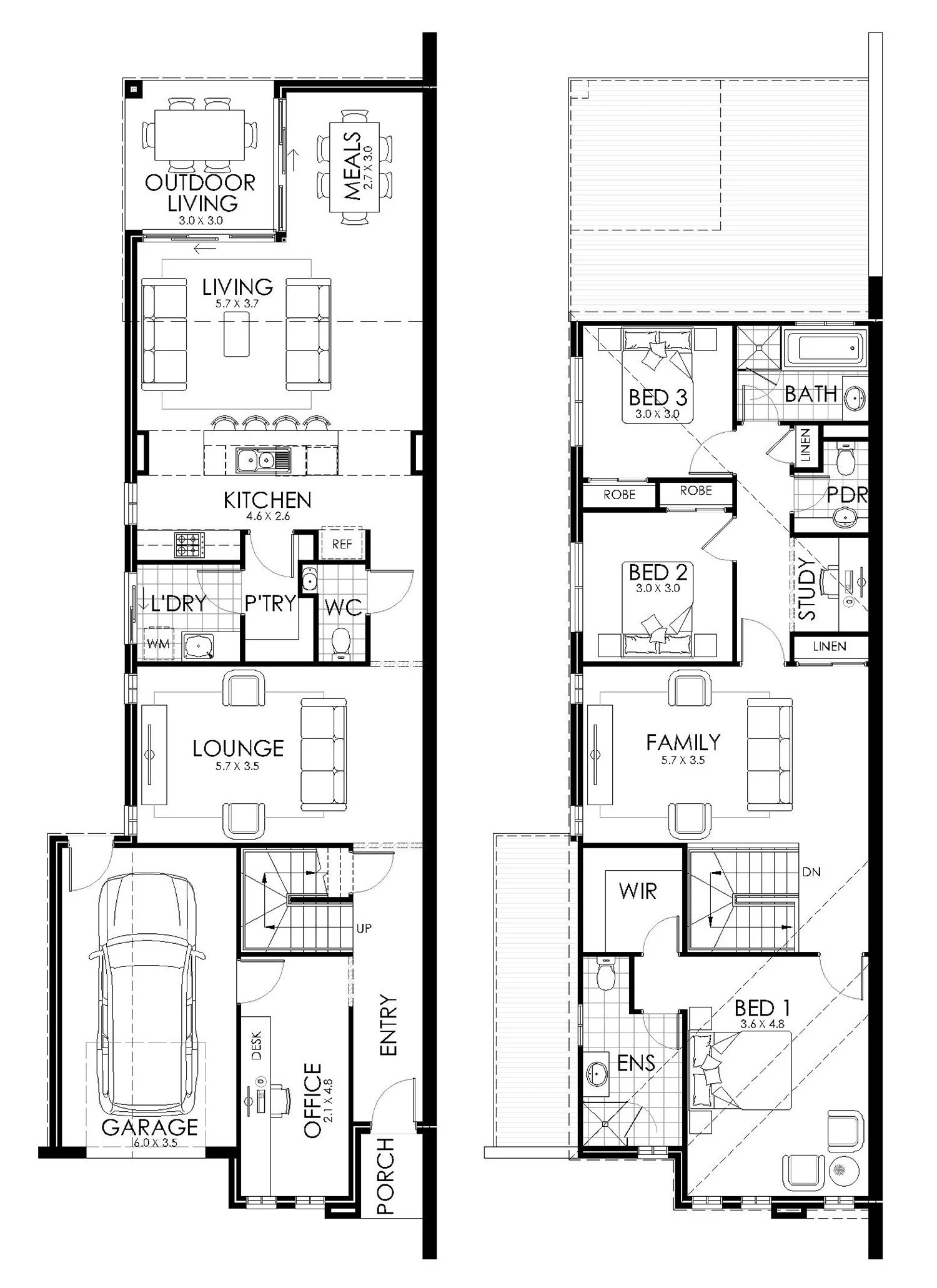 26' x 82' Dual Occupancy & Duplex Project Custom Home Design & Build - Vasteras (Left)