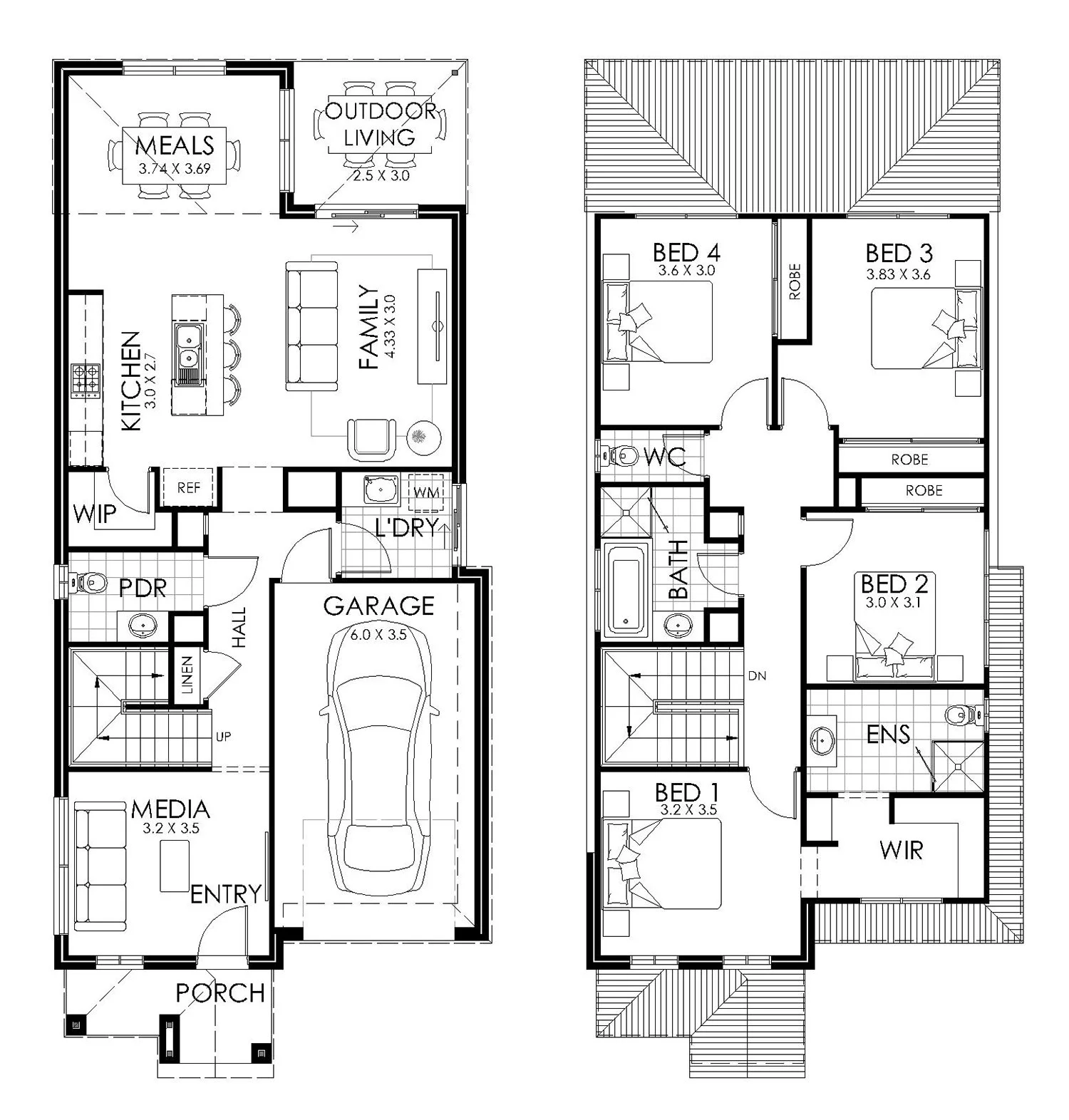 25' x 56' Dual Occupancy & Duplex Project Custom Home Design & Build - Orebro (Right)