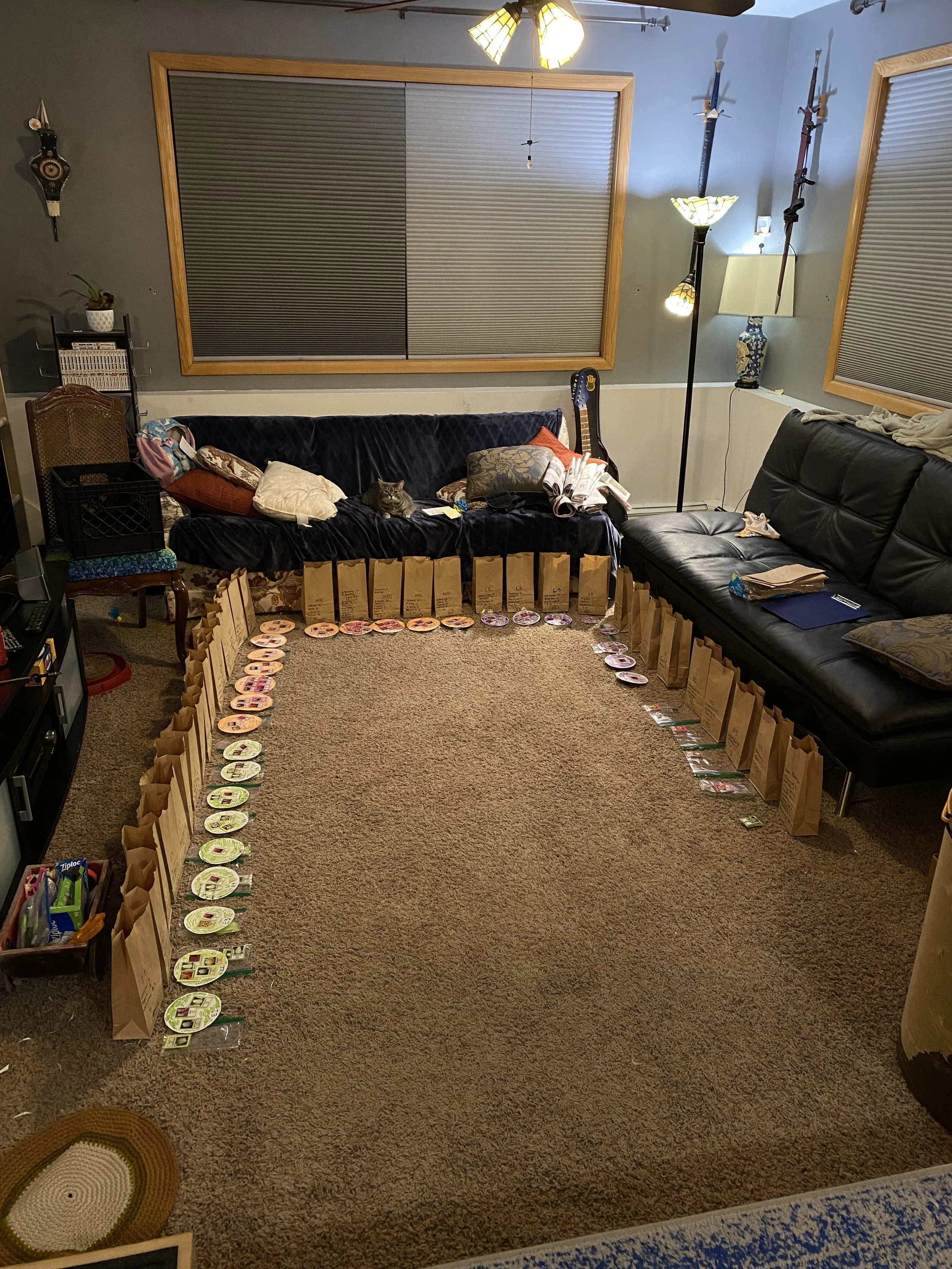 "Oops, I bought 650+ bulbs." 
("Katie cannot safely work at plant nurseries" ex. 1)