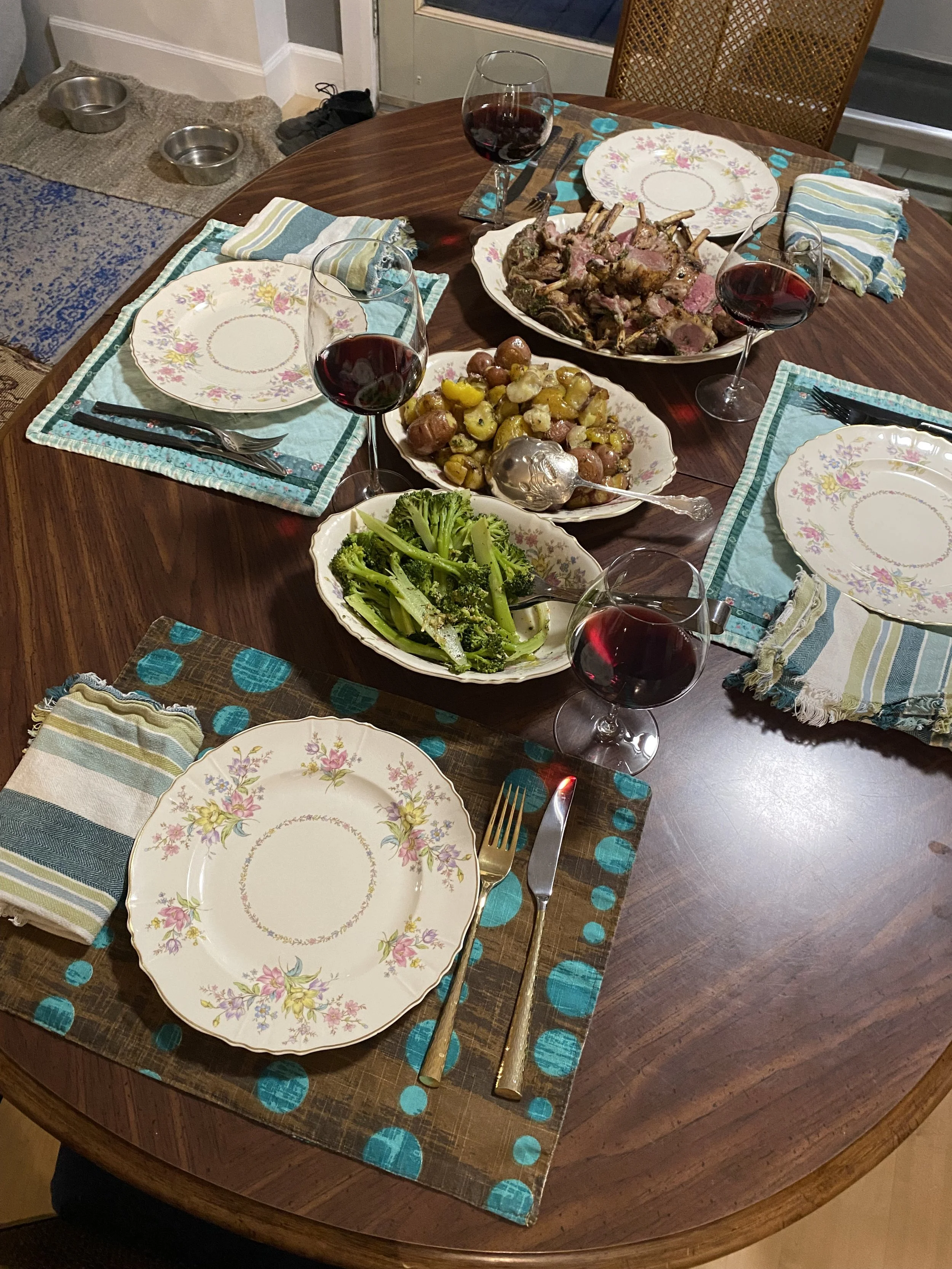 One of the many amazing birthday dinners Oliver has made for Katie. 