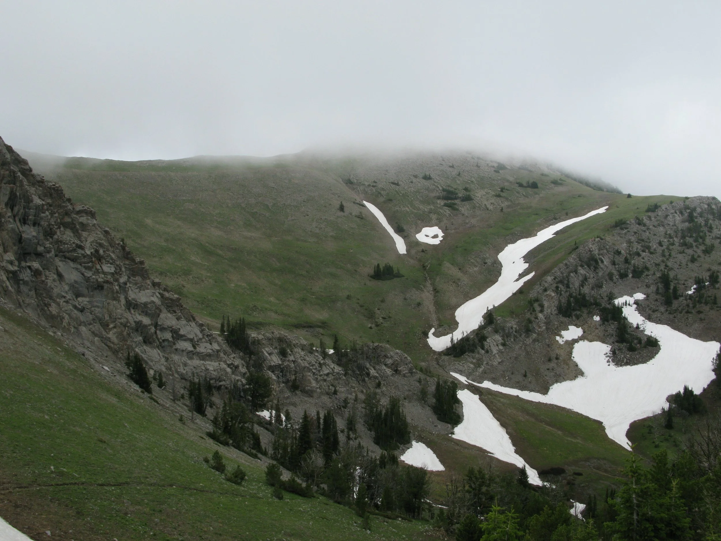 We didn't quite make it up to Sacagawea peak (which is hiding).