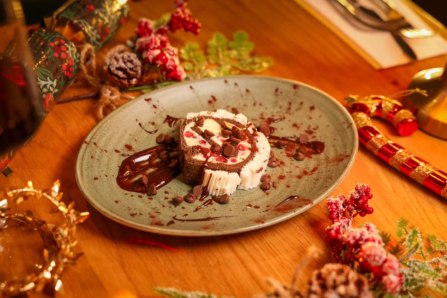 Indulge in our limited-edition Snowy Yule Log Cake, crafted especially for the season.

Available only on our Festive Set Menu.

✨ Pre-book to enjoy this winter delight.