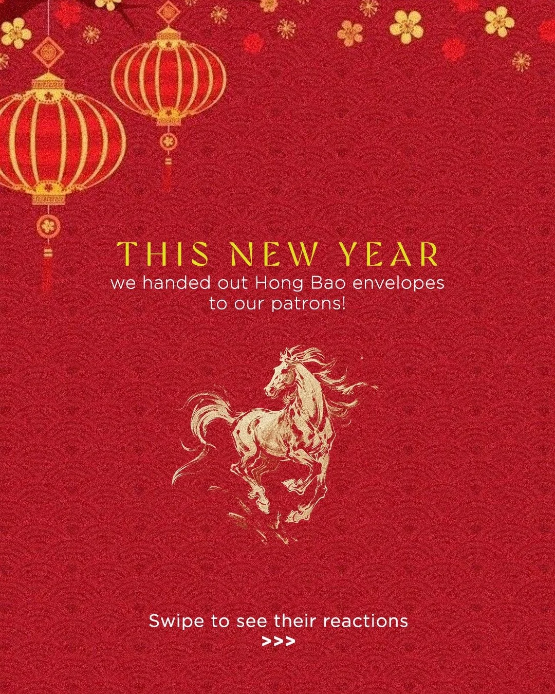 A little tradition, a little luck, and a lot of smiles. 

This Chinese New Year, we treated our guests to more than just great food. As a gesture of goodwill and prosperity, they got to pick their Hong Bao envelopes. 
And the reactions say it all. 

