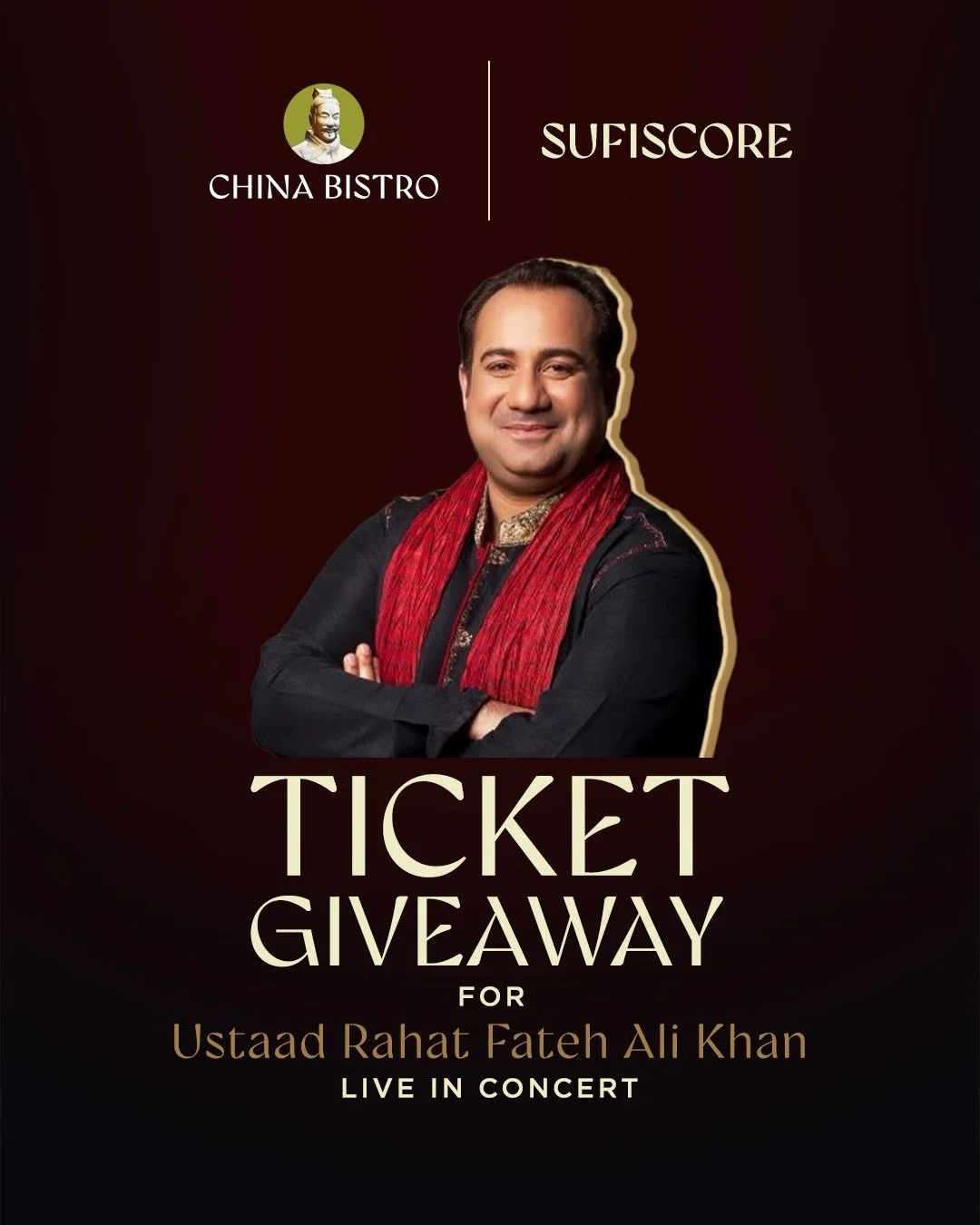 An unforgettable night of music awaits. 

China Bistro is giving you the chance to win tickets to experience Ustaad Rahat Fateh Ali Khan live at the iconic Royal Albert Hall, London.
From soulful melodies to timeless classics, this is a concert you w