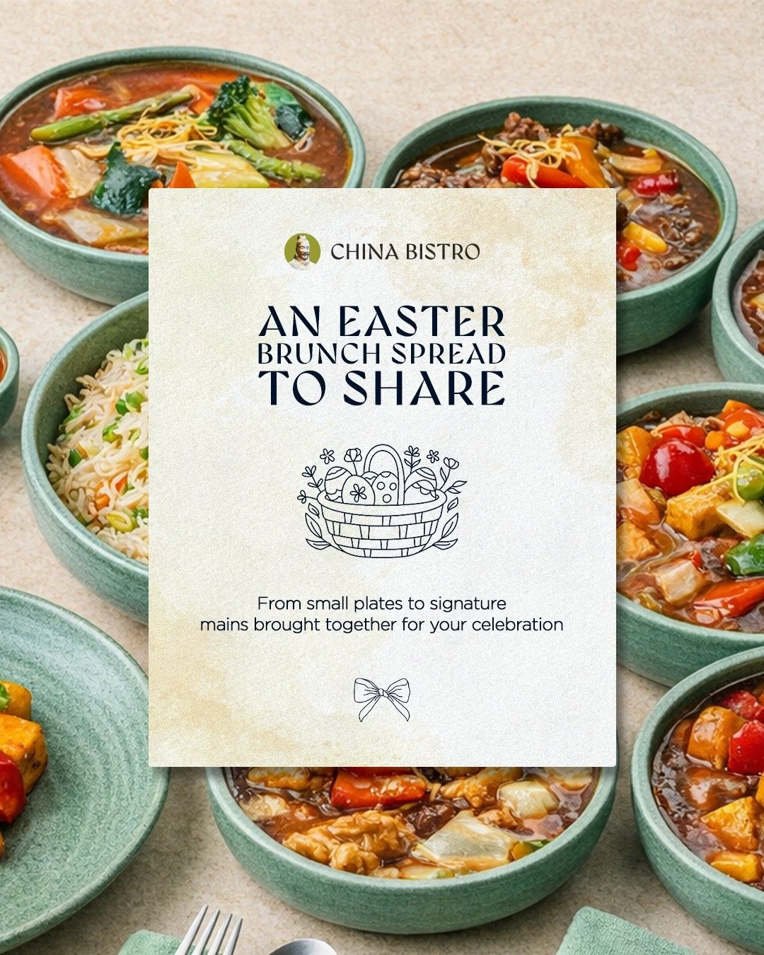 This Easter, gather around a table made to be shared.
A vibrant brunch spread of bold, indulgent Indo-Chinese flavours, brought together for a limited time at China Bistro.
Join us for Easter brunch, Sunday &amp; Monday