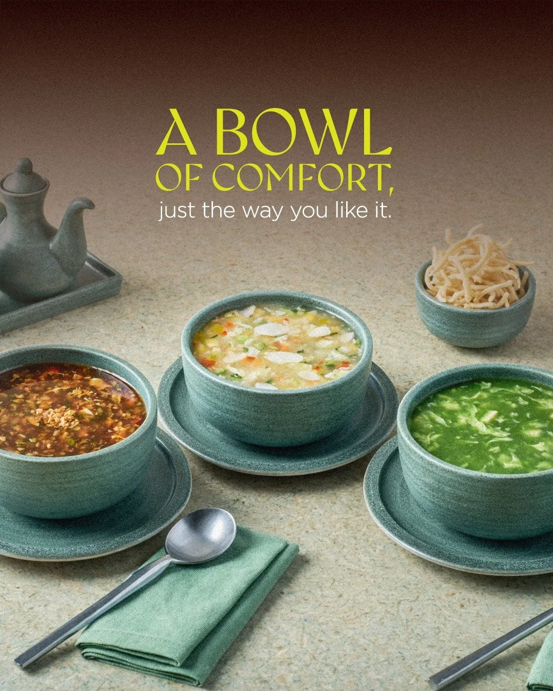 There&rsquo;s nothing quite like a well-made soup.
Rich, soothing, thoughtfully prepared &amp; deeply flavourful soups for any time you need a little comfort.

Explore our range at China Bistro.