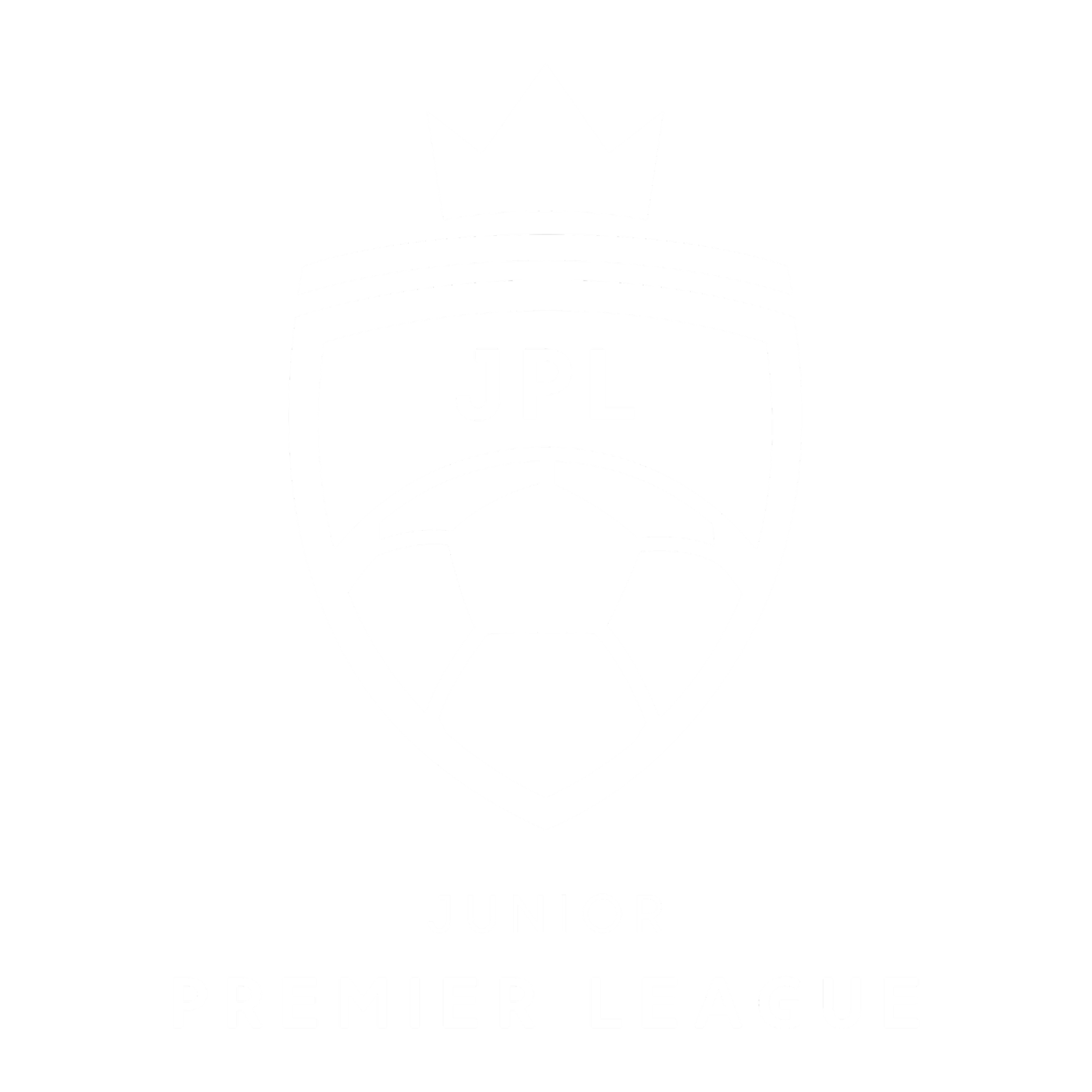 Logo of the Junior Premier League, featuring a shield with a crown on top and a soccer ball inside, with the initials 'JPL' on the shield and the words 'Junior Premier League' below.