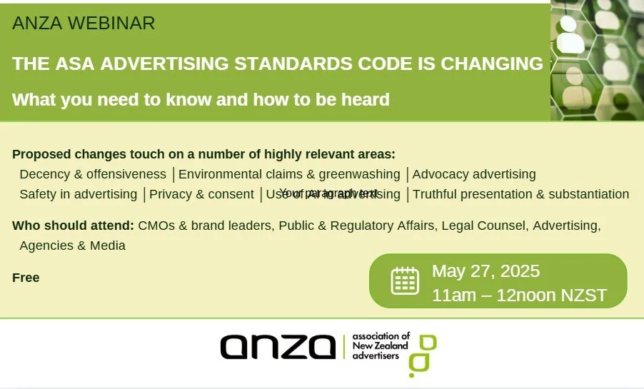 ANZA Webinar - The ASA Advertising Standards Code is Changing