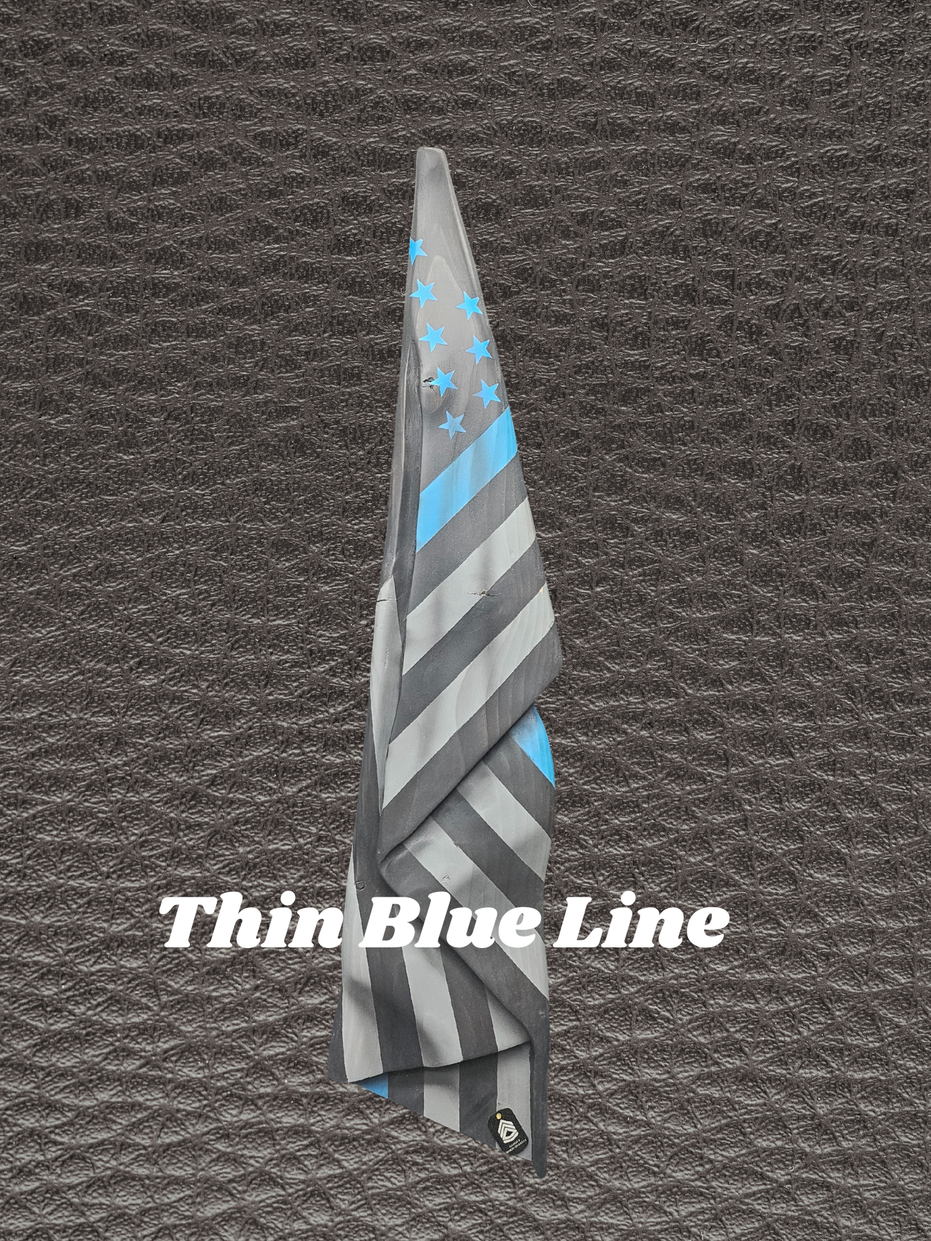 Hand-Carved Wood Draped Flag