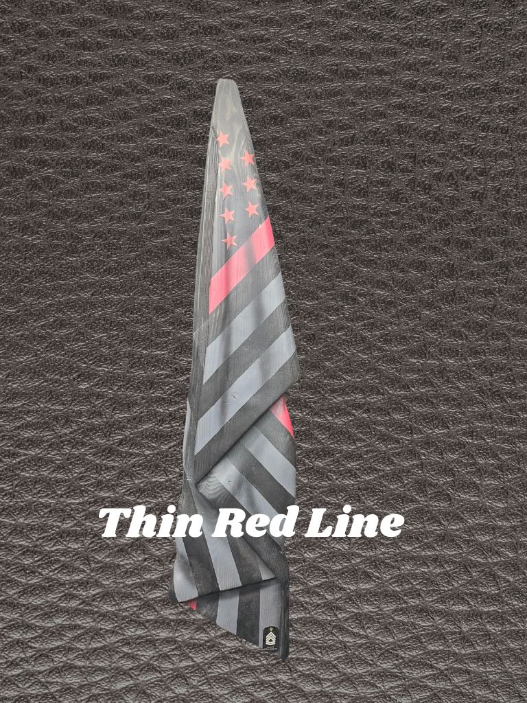 Hand-Carved Wood Draped Flag