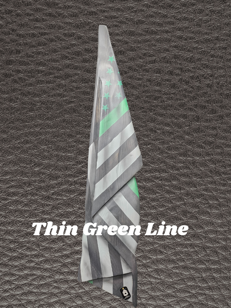 Hand-Carved Wood Draped Flag