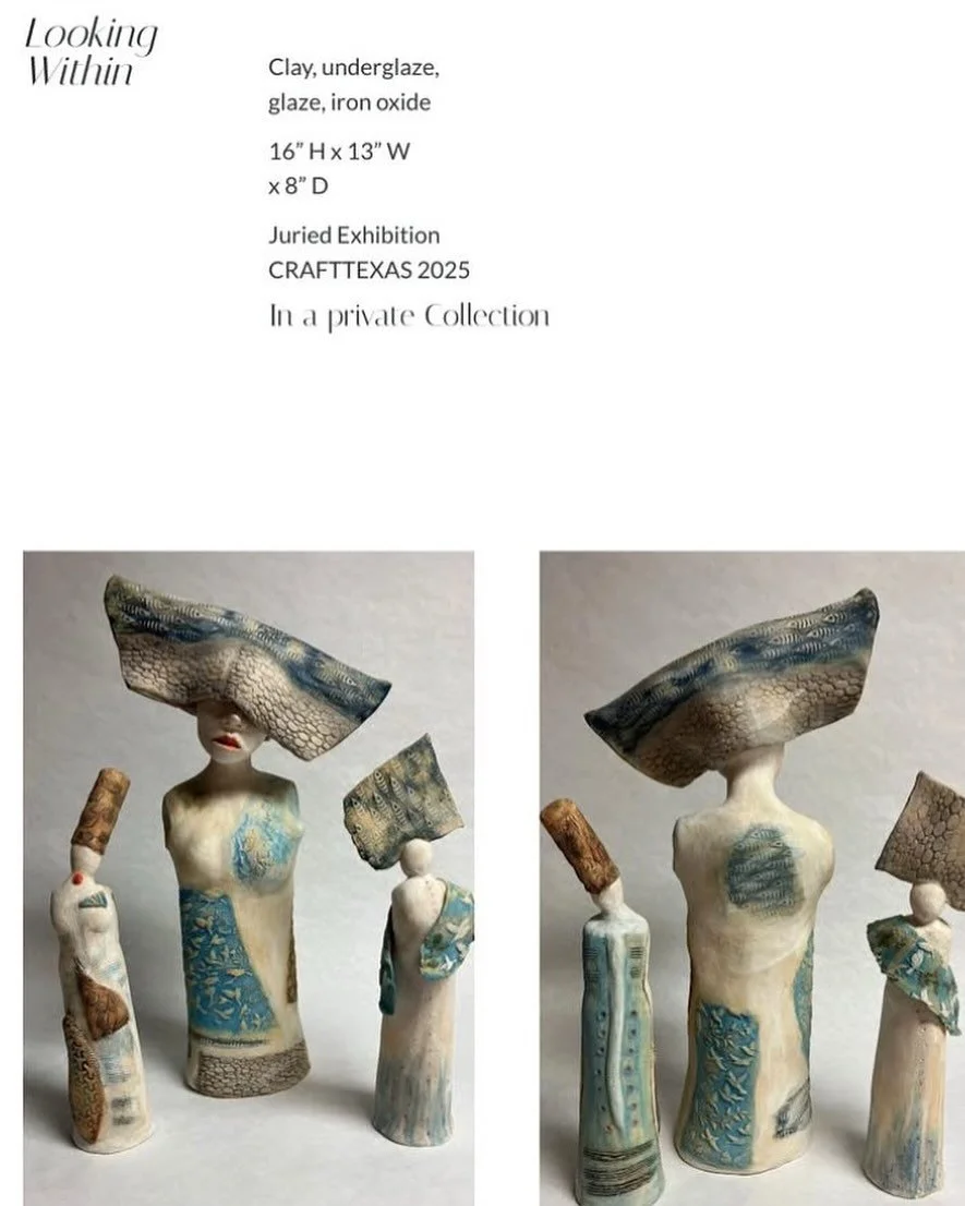 As the CRAFTTEXAS 2025 juried exhibition at HCCC has come to a close, I am happy to share that my sculpture &ldquo; Looking Within &ldquo; has been sold to a collector! 🎉 So honored ❤️🙏❤️ May it bring joy and contemplation! 💙
