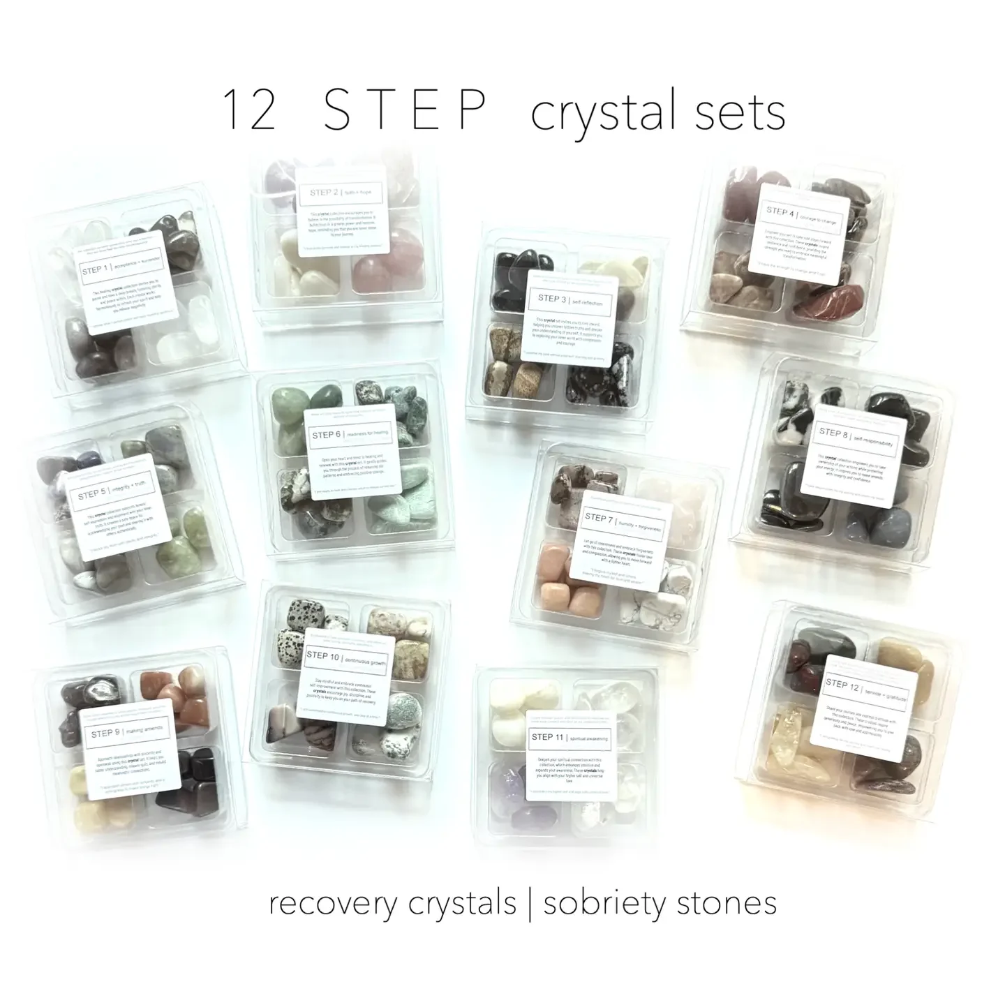 12 STEP COLLECTION sobriety recovery addiction crystal set