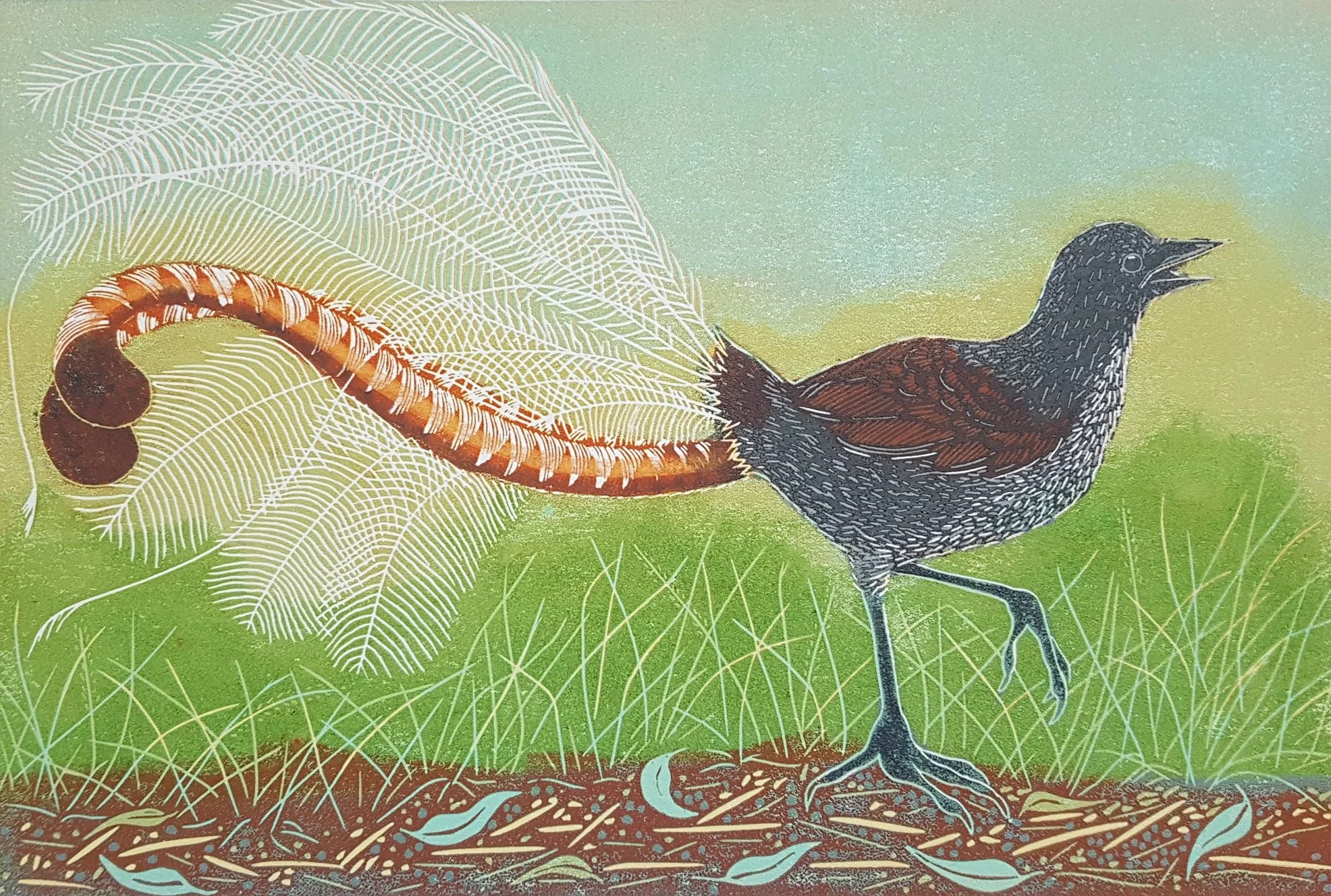 Gillian Baldock _Song and Dance_ Reduction Lino Print 30cm x 20cm.jpg