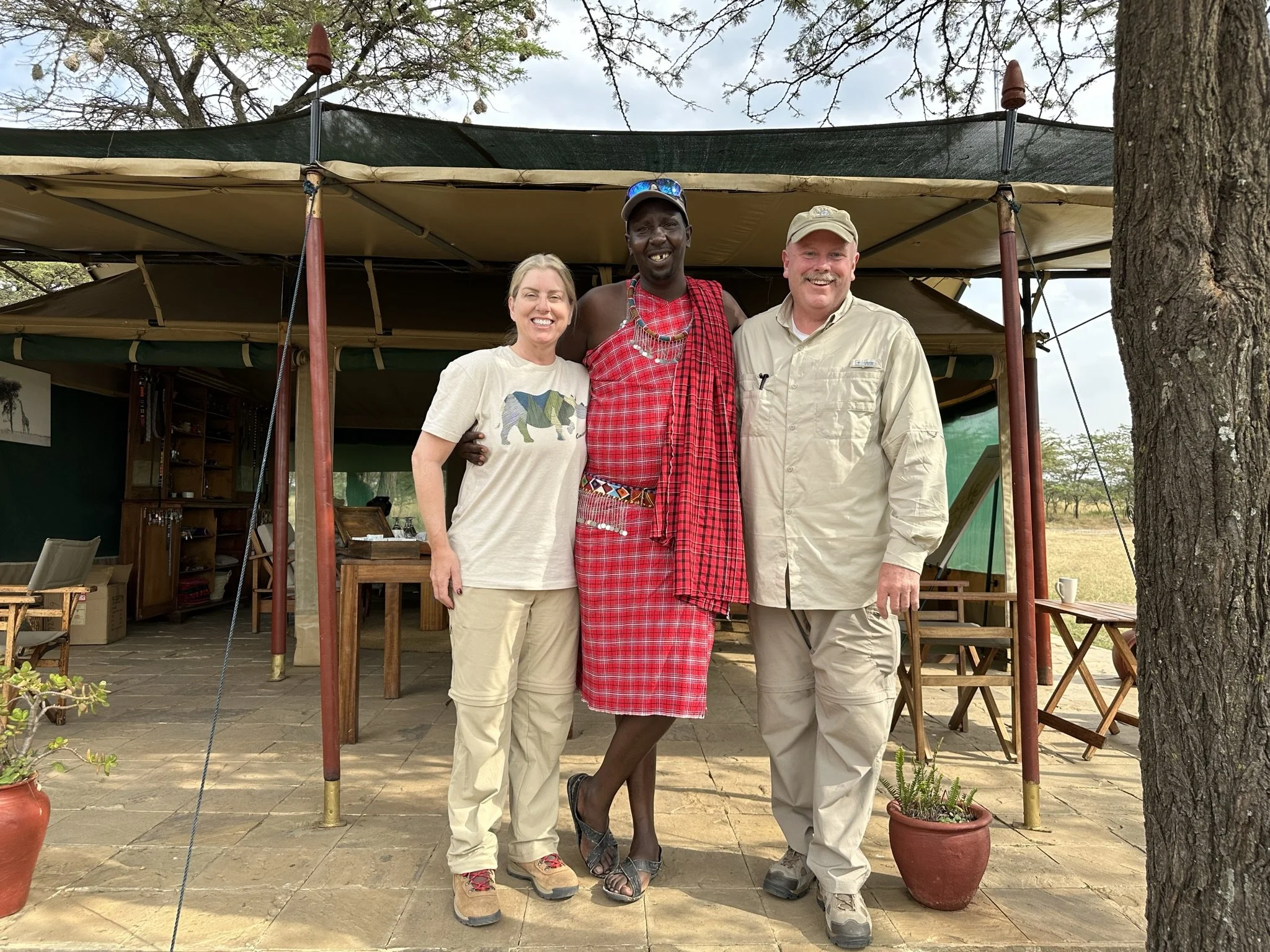 Kevin & Susan with James at Bush Camp.JPEG