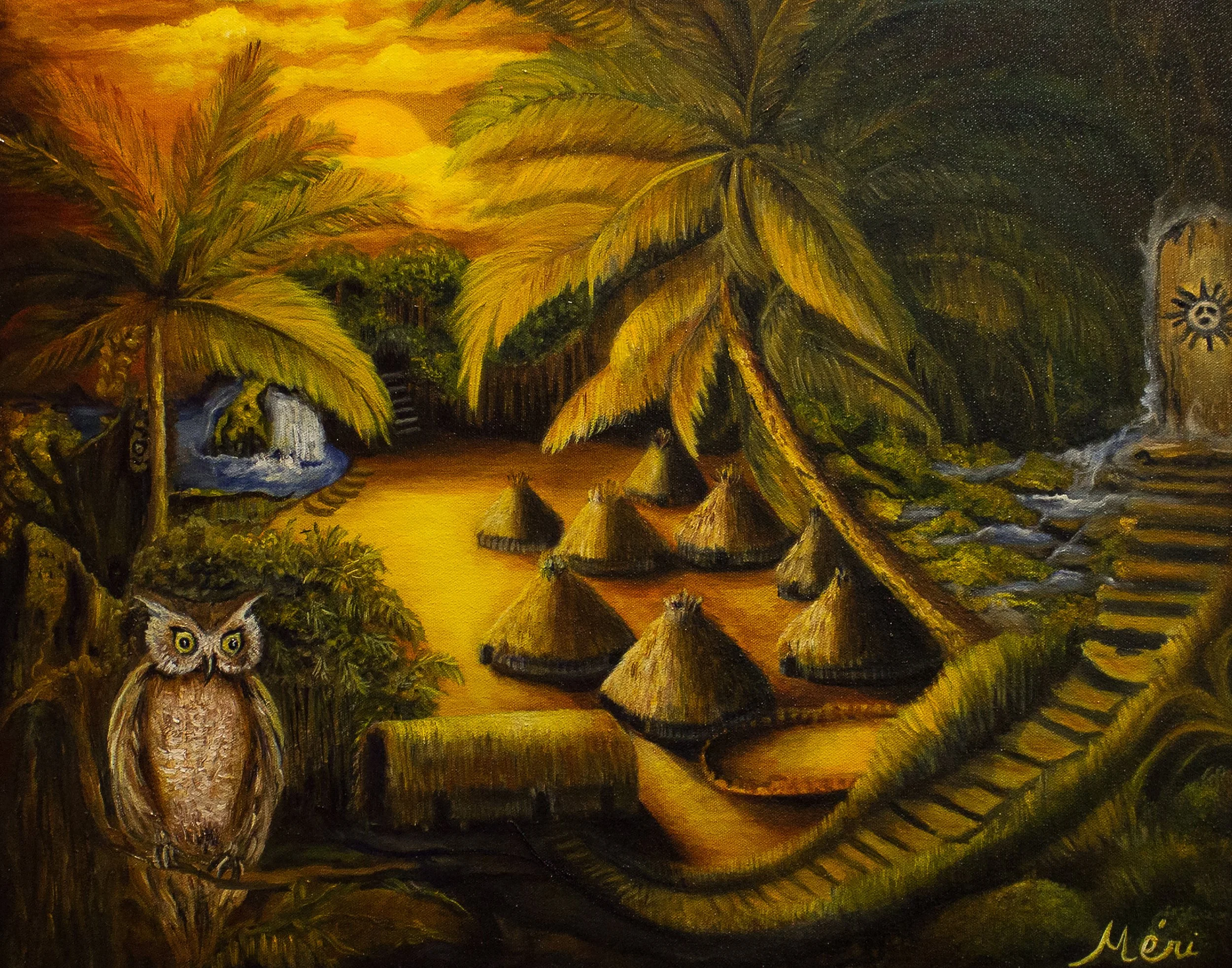 Taino Village Dawn 18x24 oil on canvas.jpg
