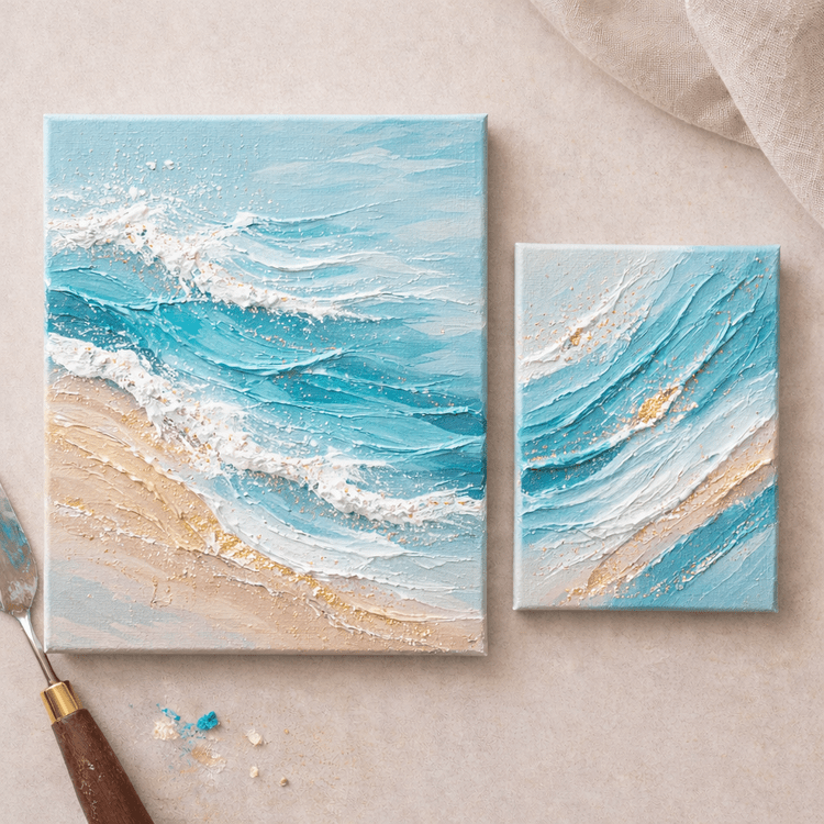 Textured ocean waves artwork by Ina