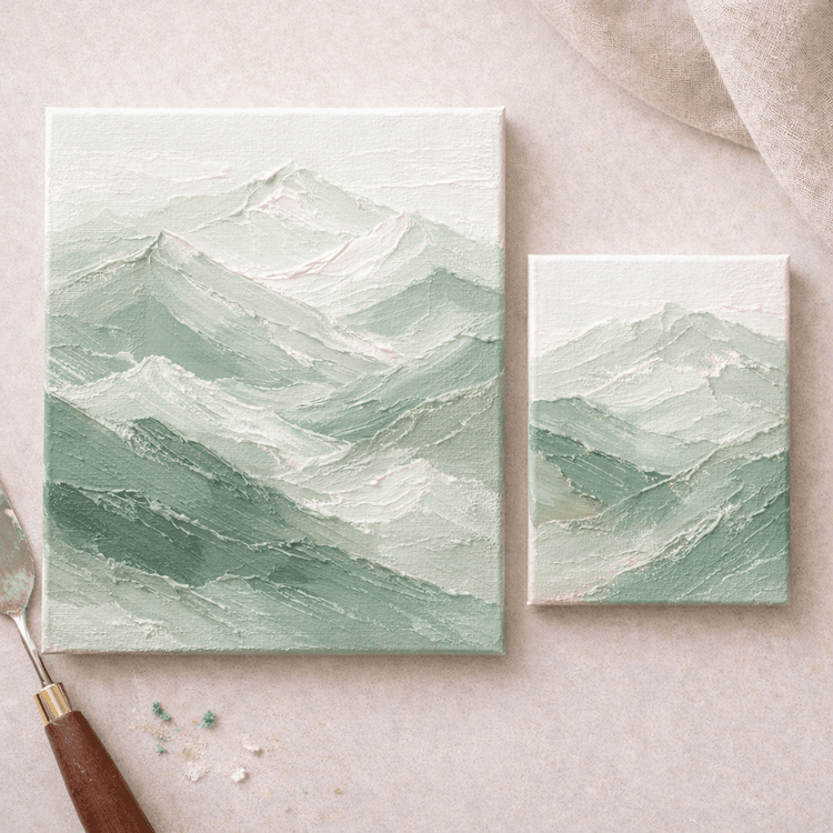 Mountain landscape textured art by Ina