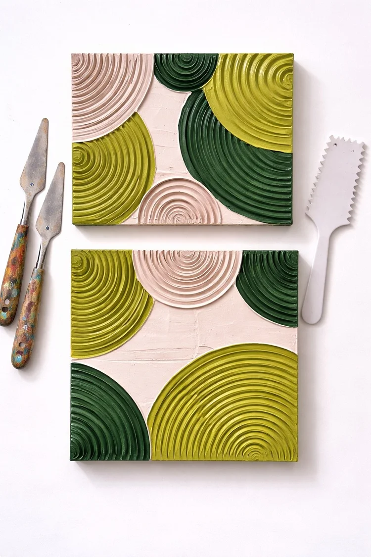 Textured green arches