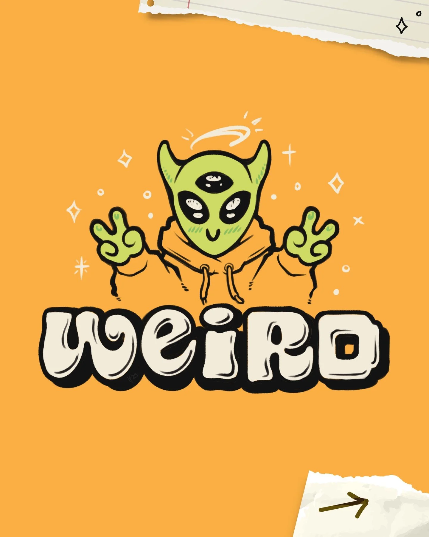 This design started as a remake of one of my favorite t-shirts.

The original was black with &ldquo;weird&rdquo; on the front and a definition on the back:
The state of being different or strange in the greatest way possible.

I&rsquo;ve worn it so m