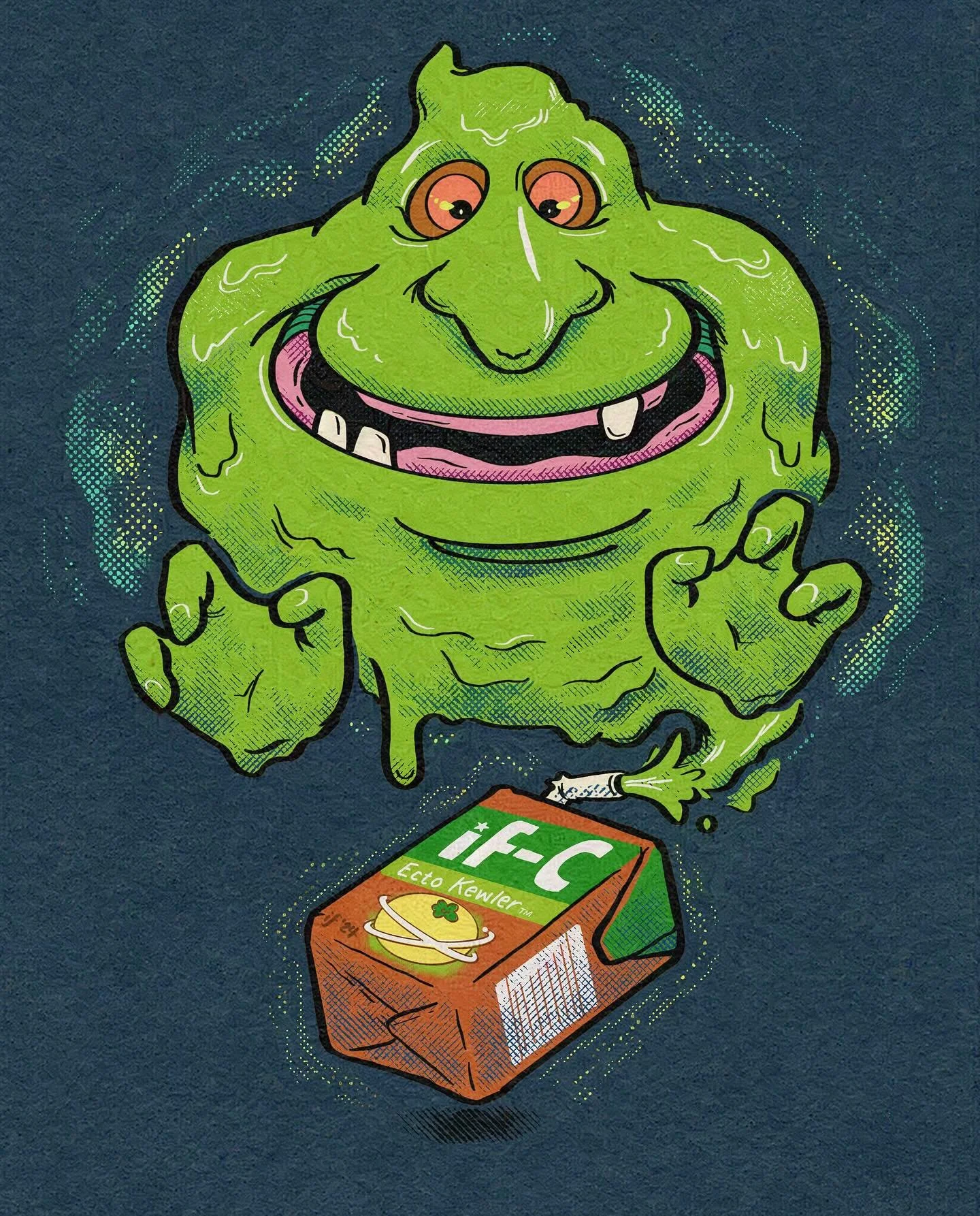 &ldquo;When your Ecto Kewler is acting weird, who you gonna call?&rdquo; No one! (&lsquo;cause I&rsquo;ll yeet it across the room) 🏃🏾&zwj;♀️💨🧃  When I was wayyy younger, I thought Slimer would pop out of the juicebox and scare me. 😱  Day 09 - #e