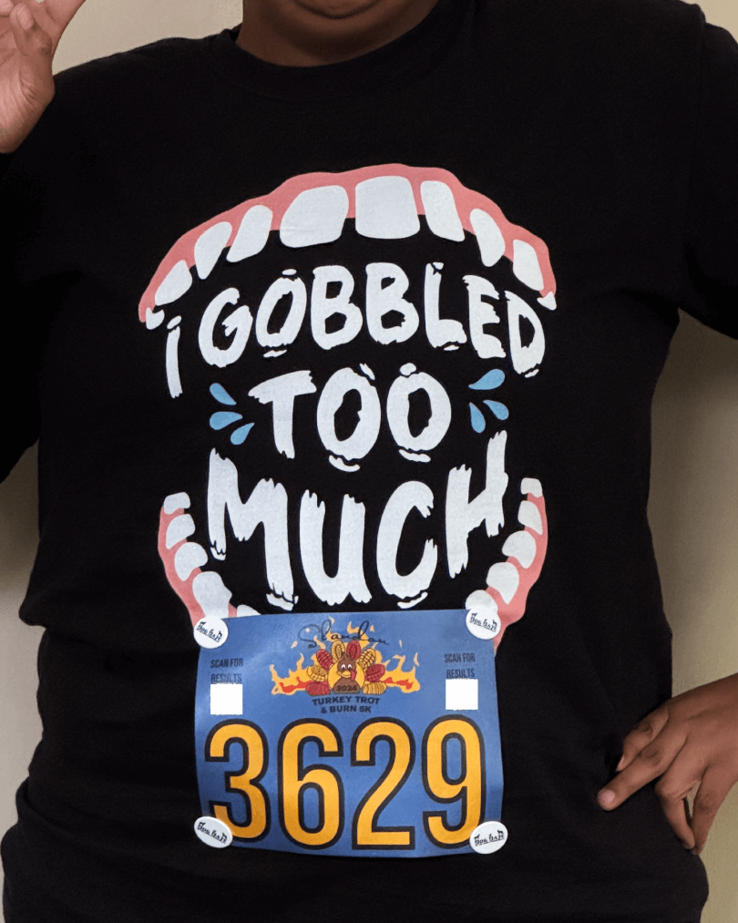 Printed Shirt on my first Race Day!