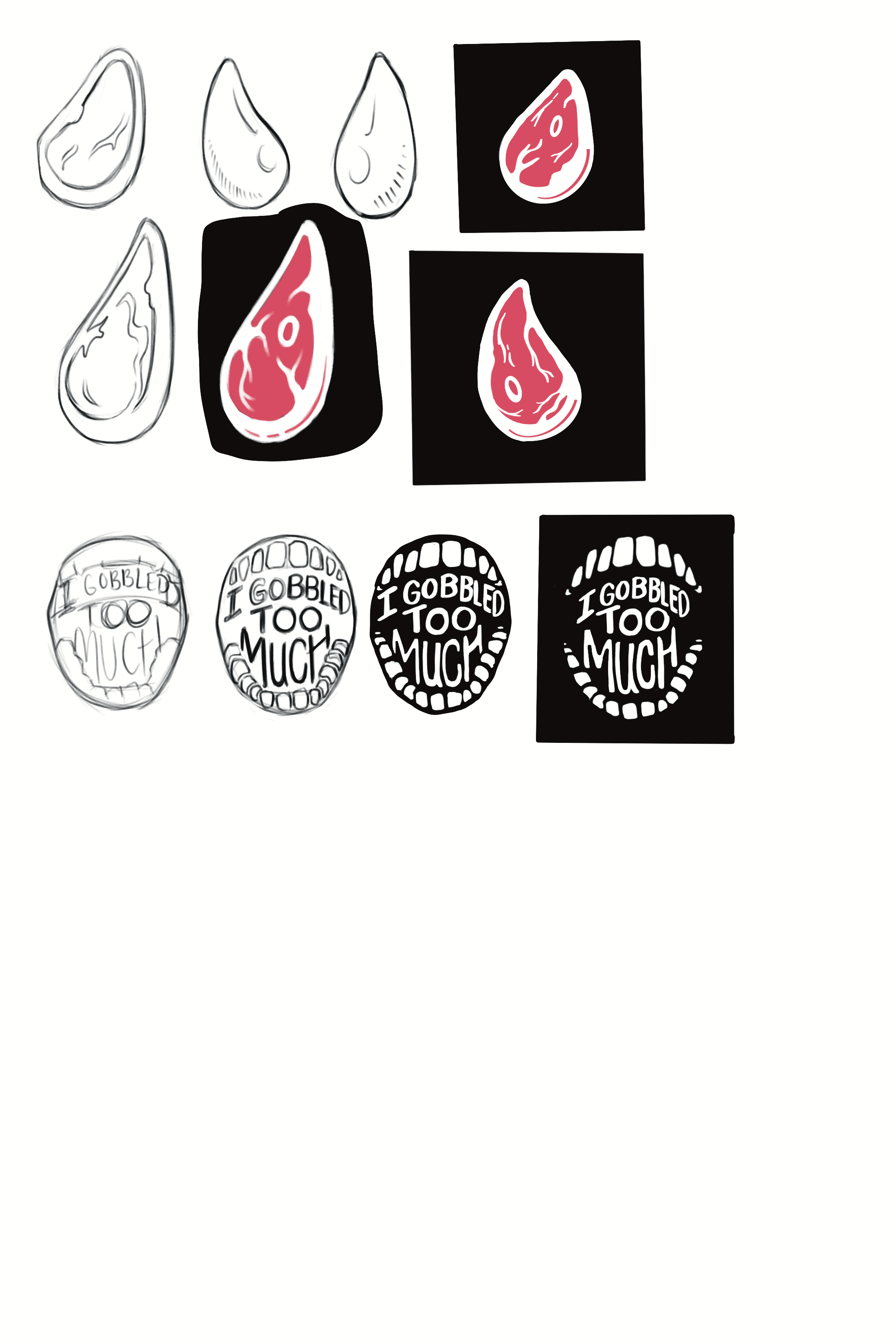 Sketches of Front and Meat "Droplets"