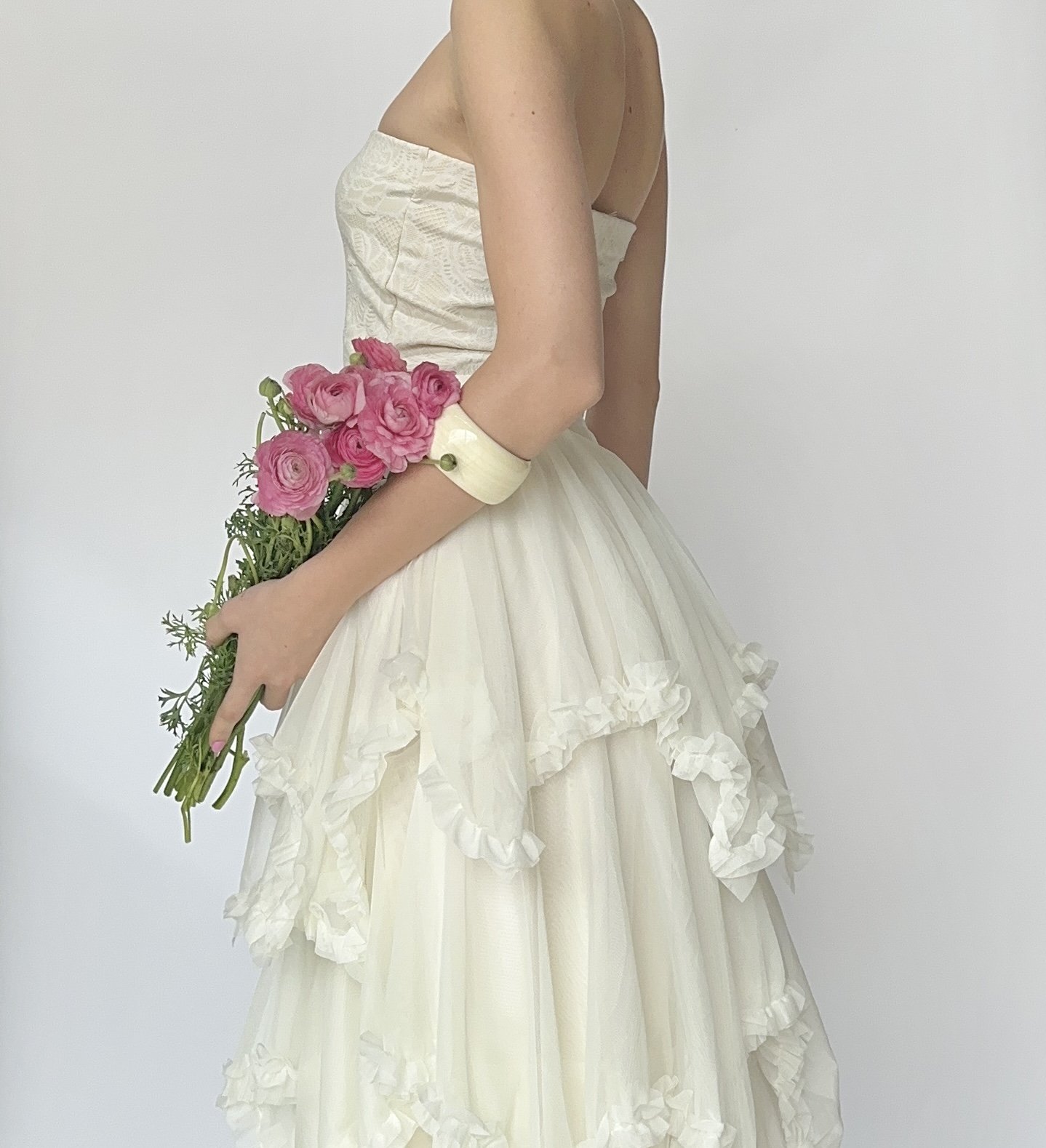 Amour Creme Ruffle Skirt