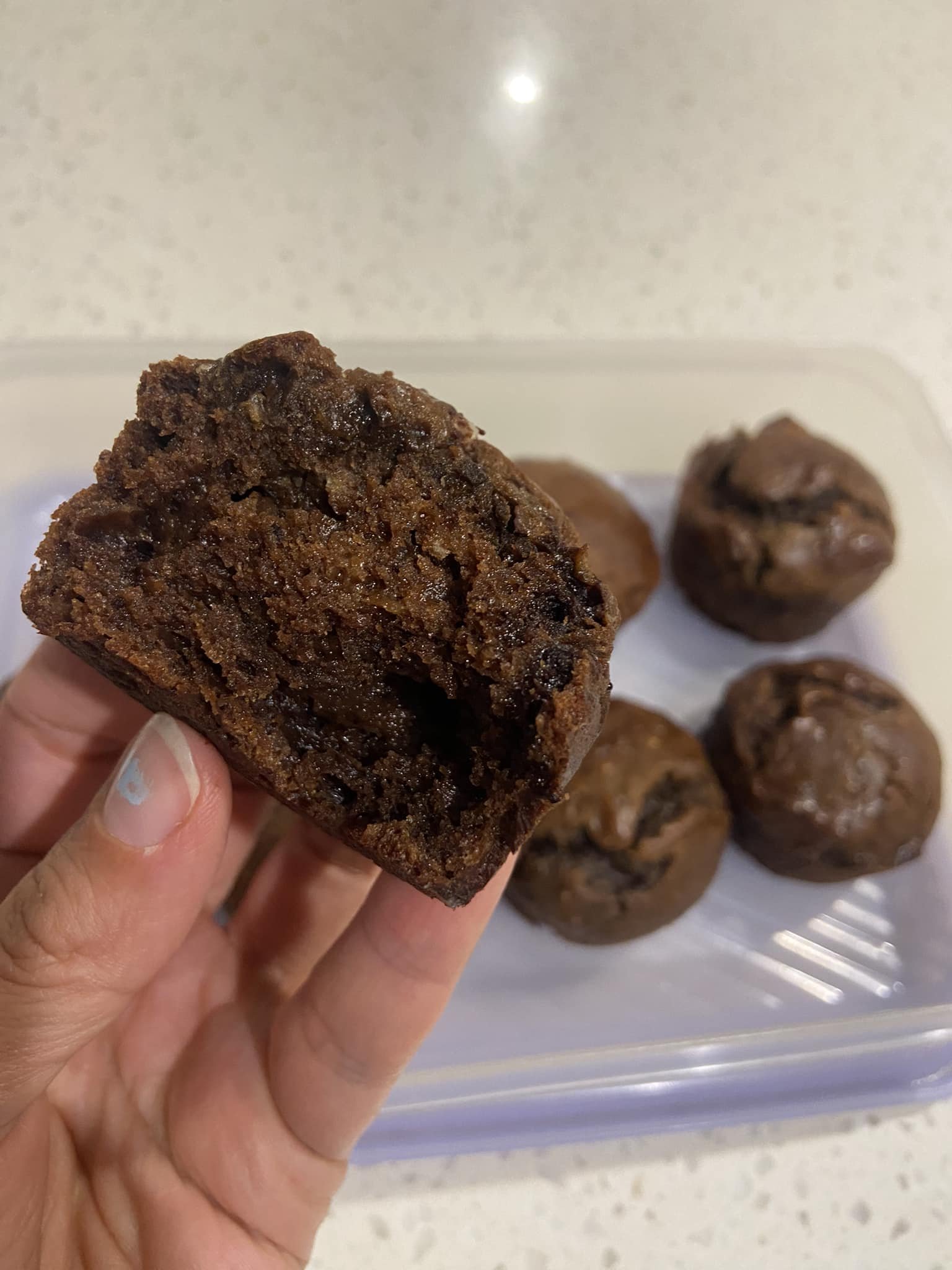 Choc Banana Protein Muffins