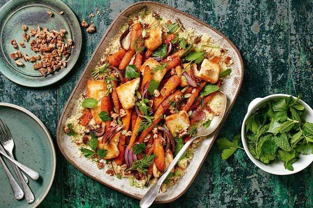 Roasted Carrot + Feta Salad