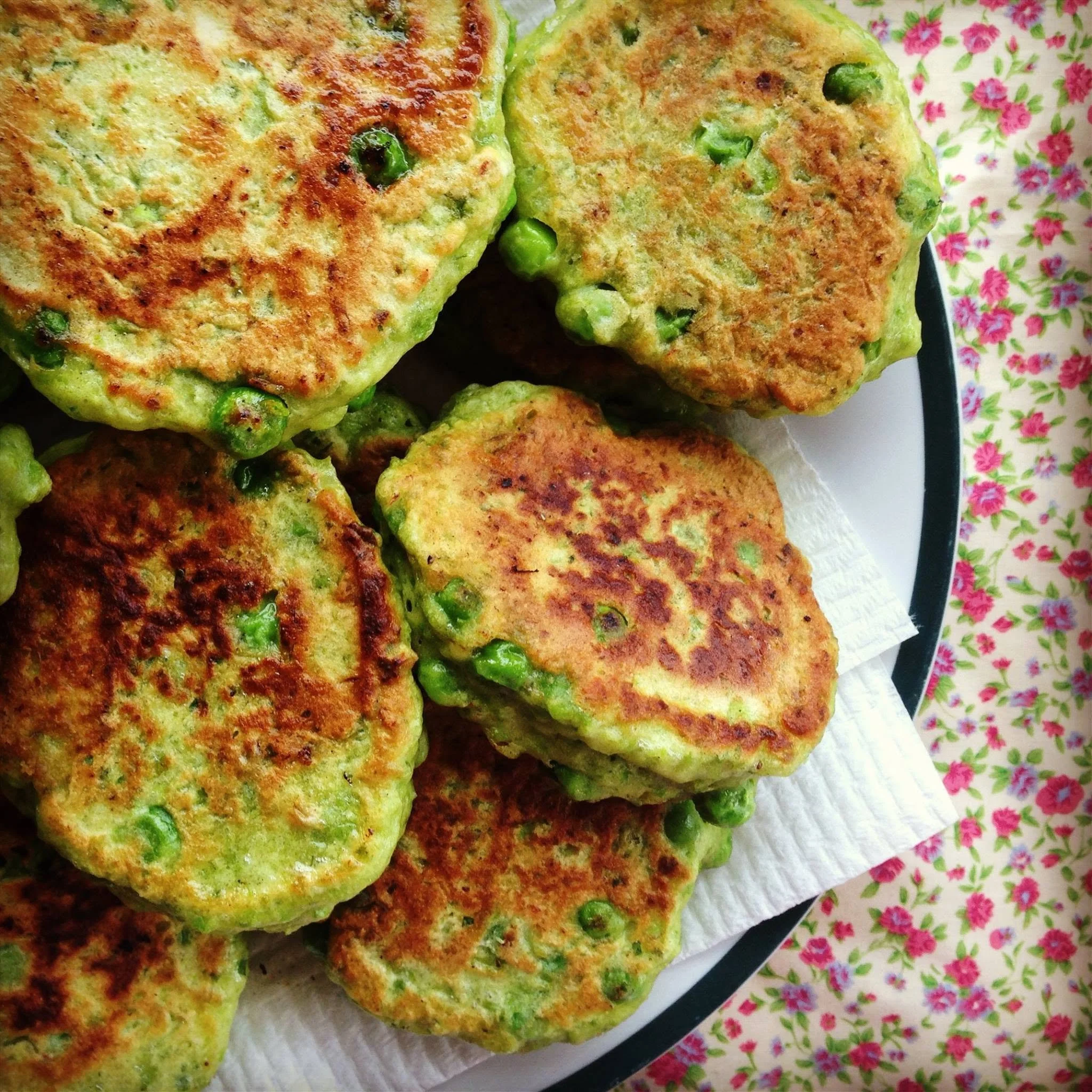 Pea, Zucchini + Halloumi Fritters
