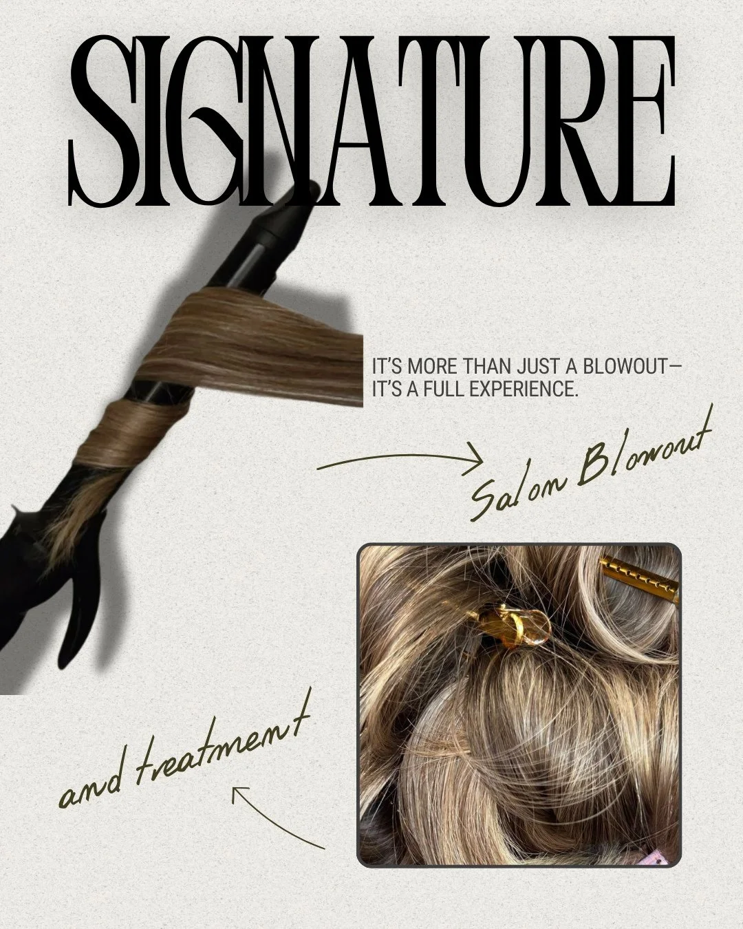 ✨ SIGNATURE BLOWOUT SESSION ✨⁠
⁠
It&rsquo;s more than just a blowout&mdash;it&rsquo;s a full experience. 💨⁠
We start with a deep steam cleanse + nourishing mask to reset your hair, then finish with a smooth, bouncy blowout that feels as good as it l