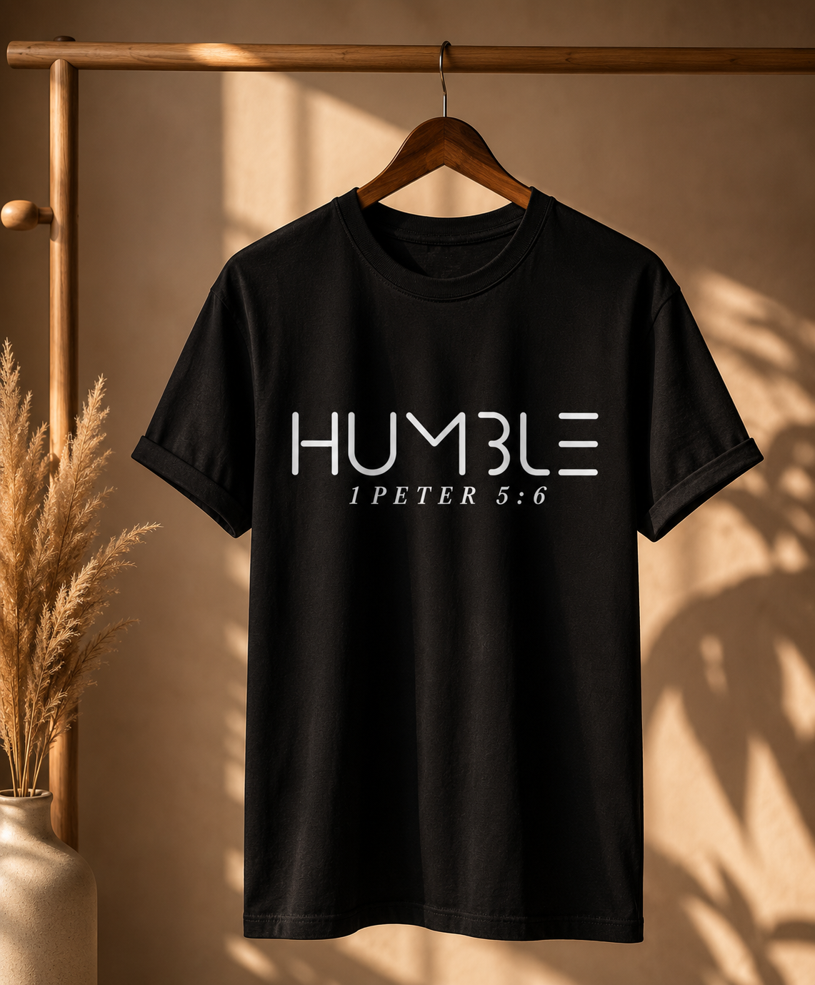 HUMBLE – 1 Peter 5:6 Faith-Based Black T-Shirt