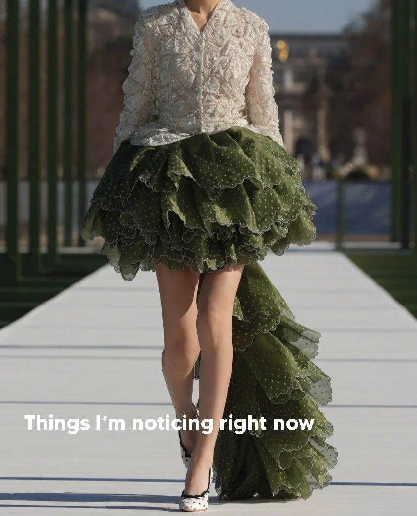 A few things I&rsquo;ve been noticing lately while working through upcoming seasons&hellip;

There&rsquo;s a shift towards things feeling a little more considered. Less about doing more &amp; more about doing the right things well.

Colour feels more