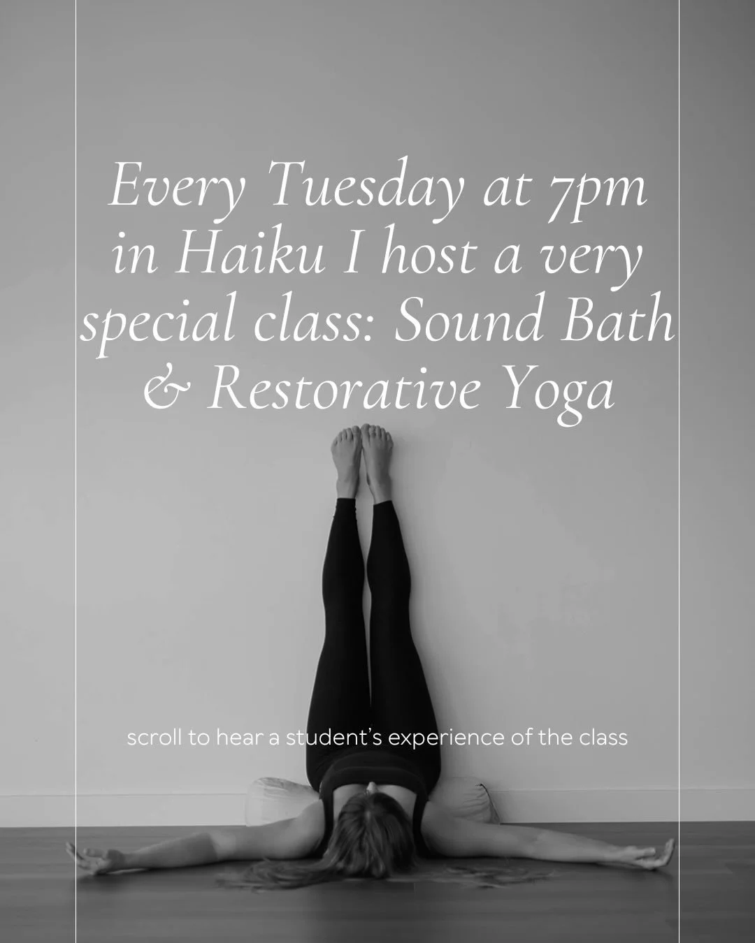 Every Tuesday at 7pm @bluemangoyoga Haiku I lead a restorative yoga and sound bath. Here&rsquo;s one student&rsquo;s experience: 

&ldquo;I was never able to fully drop into meditation until I took this class. Anne creates such a safe, intentional pr
