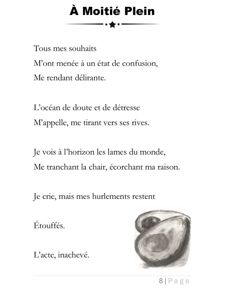 Je partage avec vous la version fran&ccedil;aise et la version anglaise de mon po&egrave;me Half Full (&Agrave; Moiti&eacute; Plein en fran&ccedil;ais) #po&eacute;sie #poetry #bilingue #bilingual