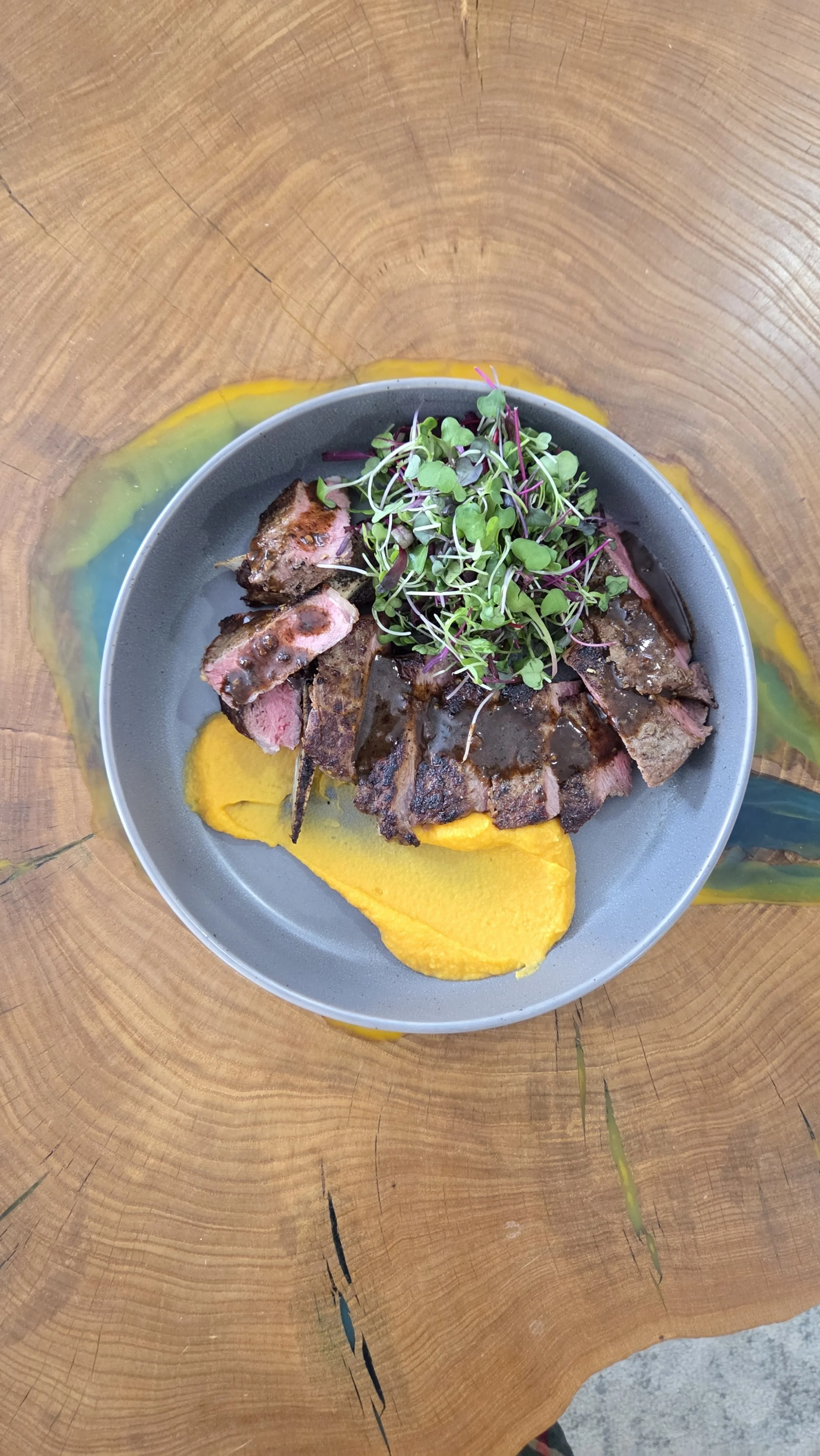 Tbone steak & Parsnip Carrot Puree