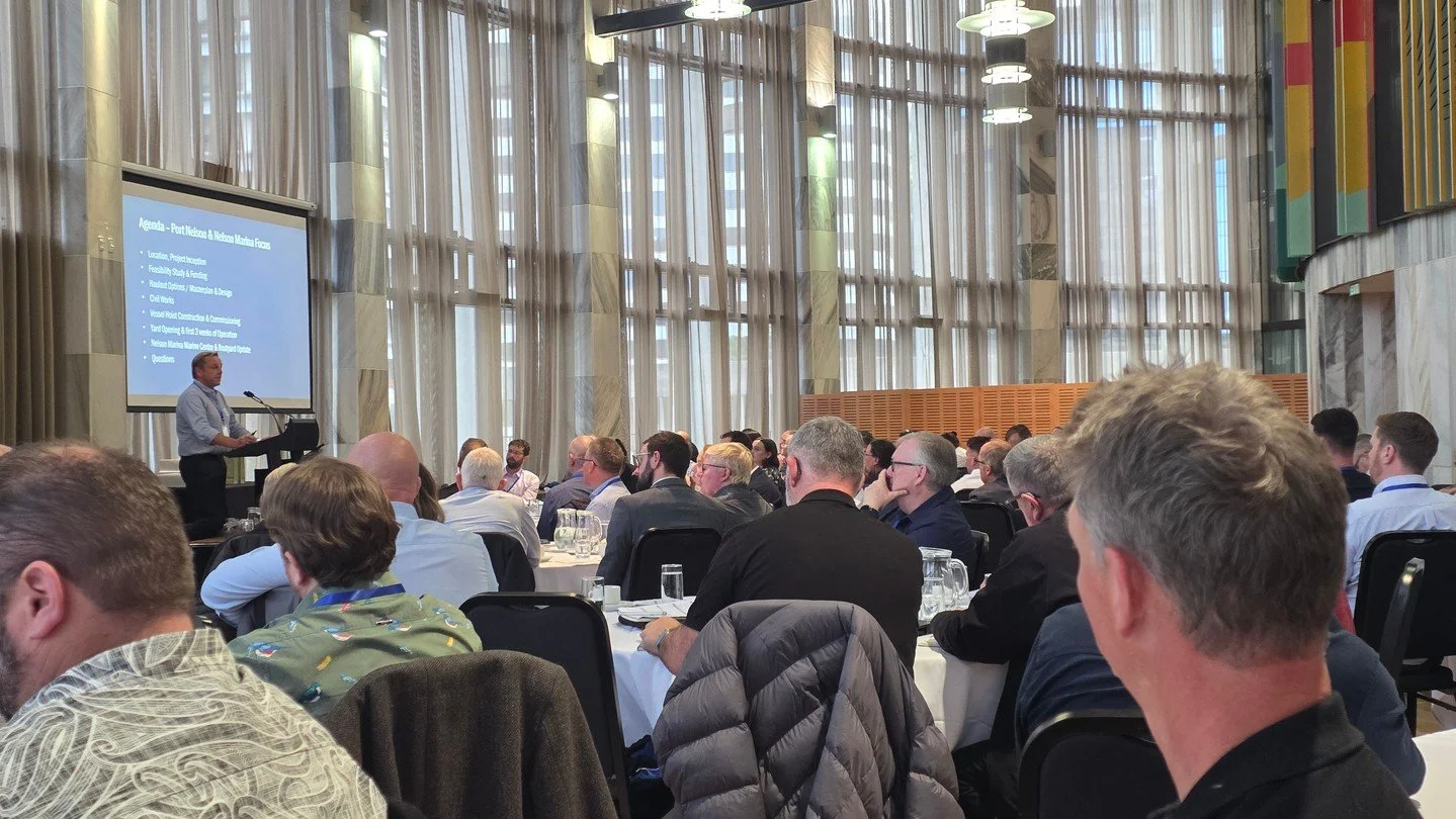 Great to see the Nelson marine industry well represented in Wellington today.

Our Calwell Project Manager, Phil Wardale, has just presented to over 130 delegates at the Marine Transport Association Annual Conference, sharing the story behind the rec