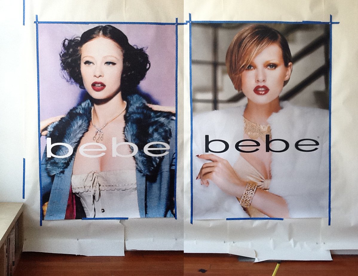 The bus shelter ads before