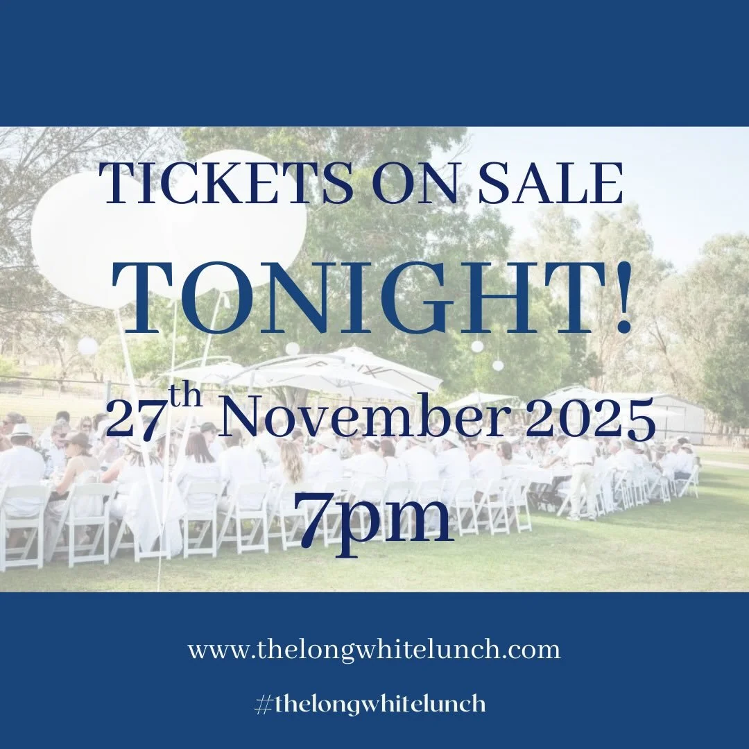 🎉 Tonight&rsquo;s The Night 🎉

Tickets to the Long White Lunch go on sale at 7pm sharp - and trust us, they won&rsquo;t last long.

To make checkout a breeze, be ready with your names, email address and payment details. Maximum if 8 tickets per tra