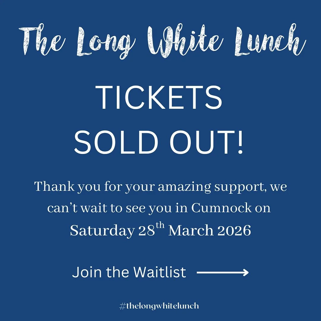 Tickets are now sold out for The Long White Lunch. Thank you for your amazing support! 

If you missed out or have some extras to join your group, don&rsquo;t forget to join the wait list. ➡️ https://events.humanitix.com/longwhitelunch-com/tickets

B
